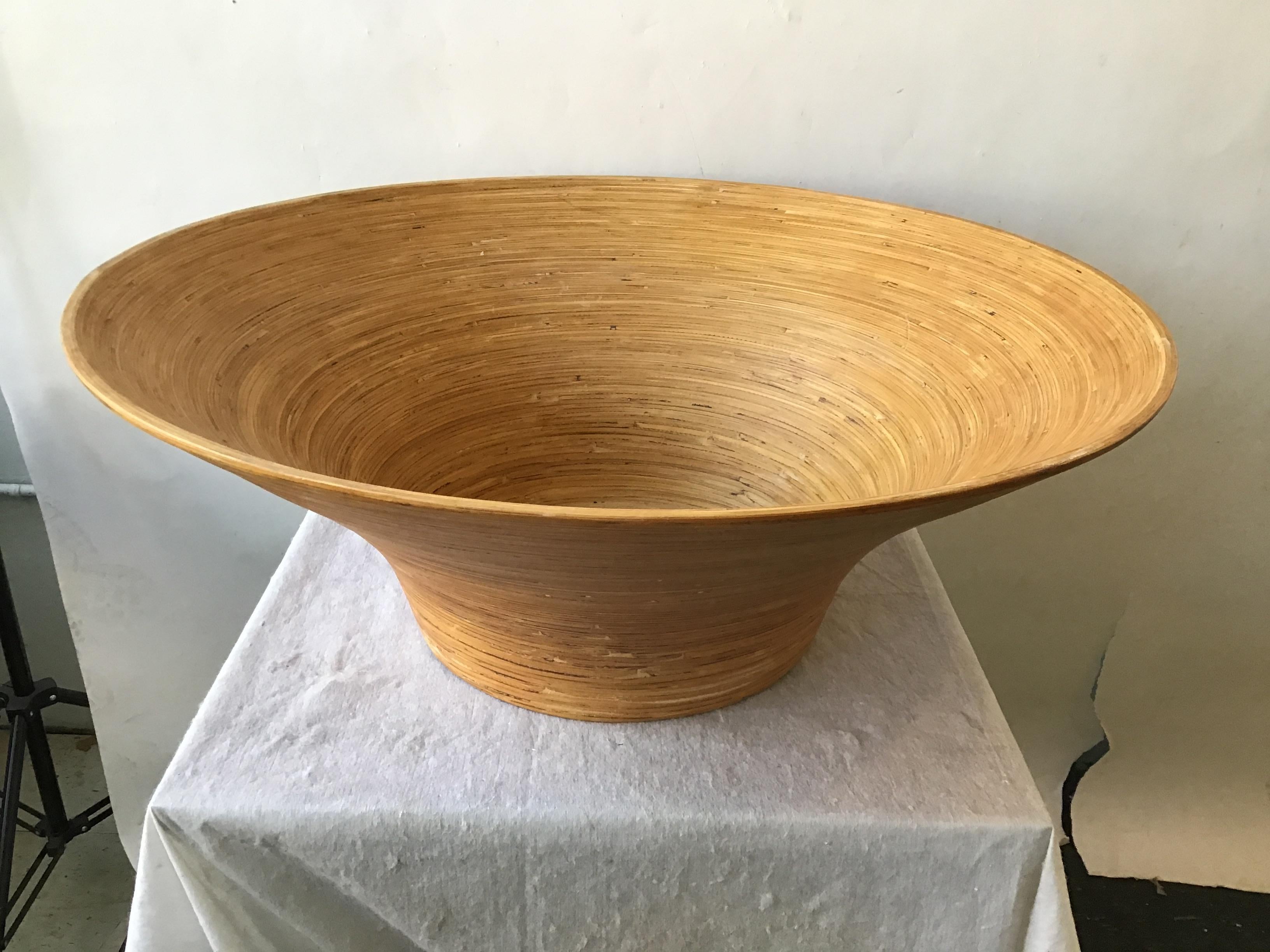 Huge bamboo bowl from a Southampton, NY estate.
This item can be shipped by UPS.