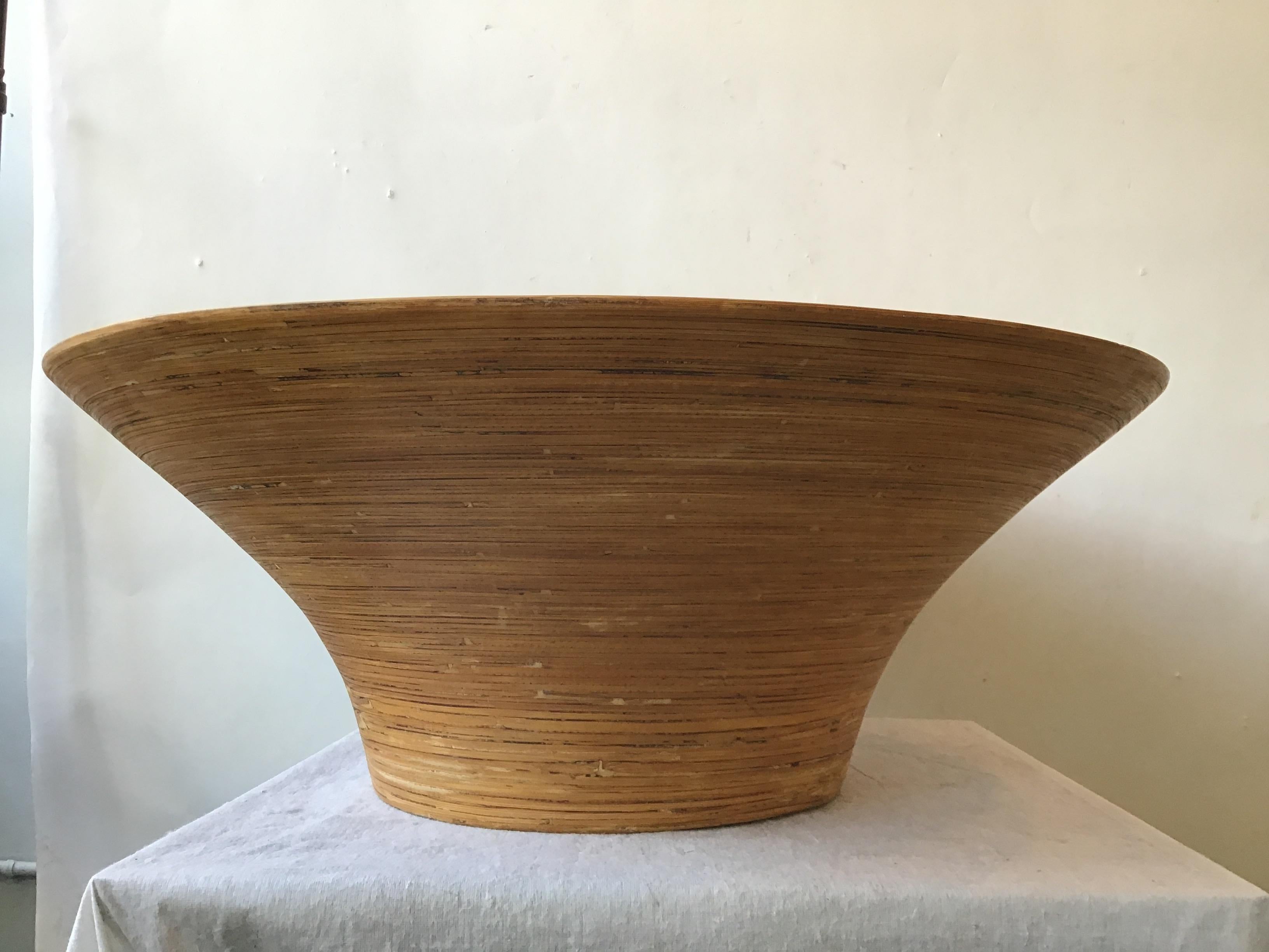 Huge Bamboo Bowl In Good Condition For Sale In Tarrytown, NY