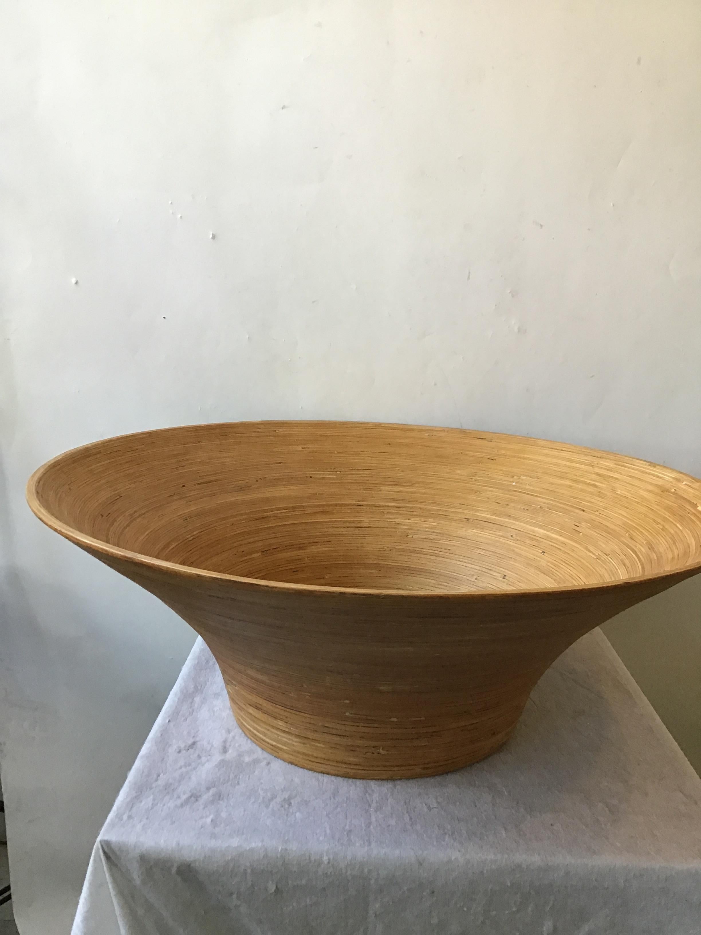 Late 20th Century Huge Bamboo Bowl For Sale