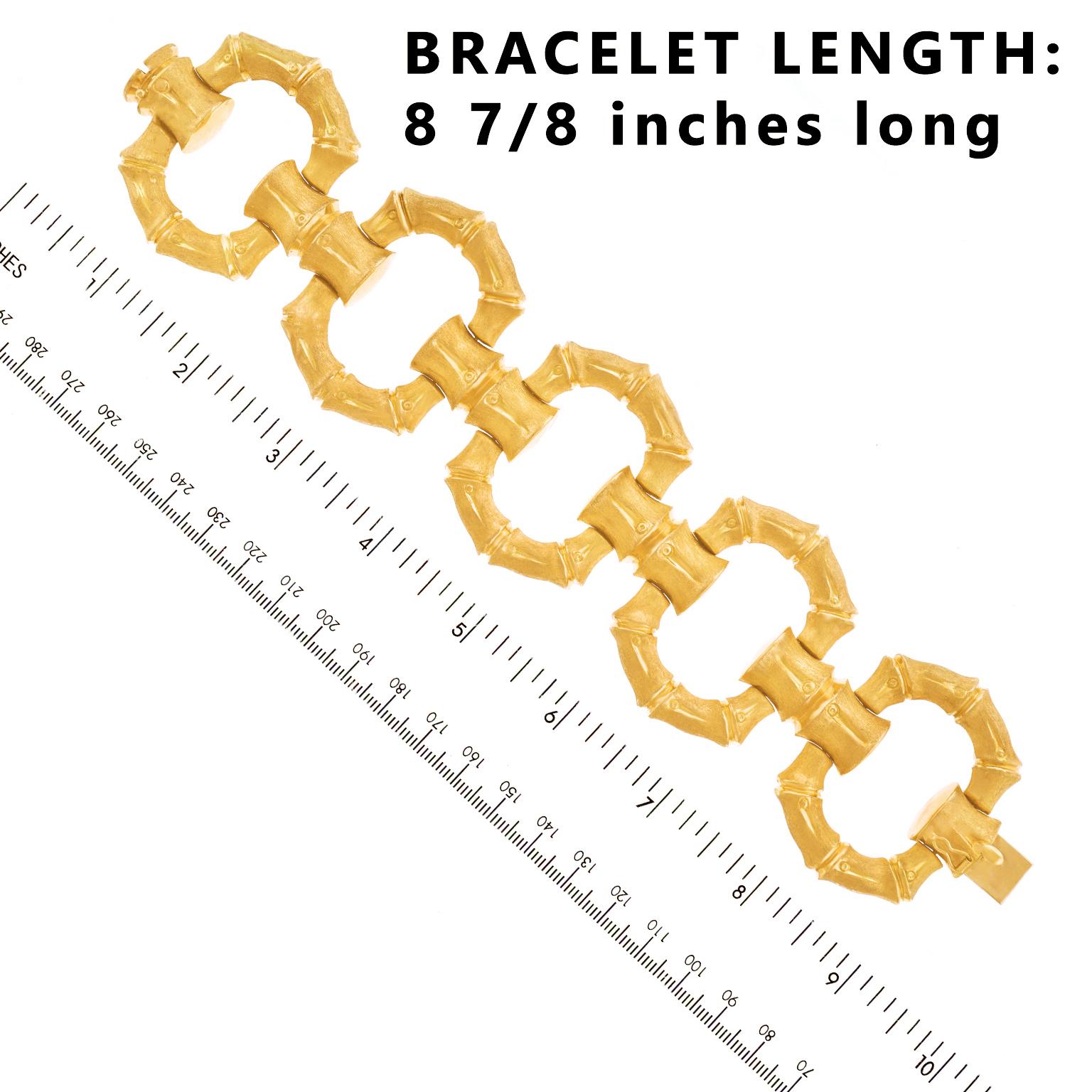 Huge Bamboo Motif Gold Bracelet 2