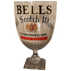 Très grande chalice de bar, cloches publicitaires victoriennes Scotch Whisky