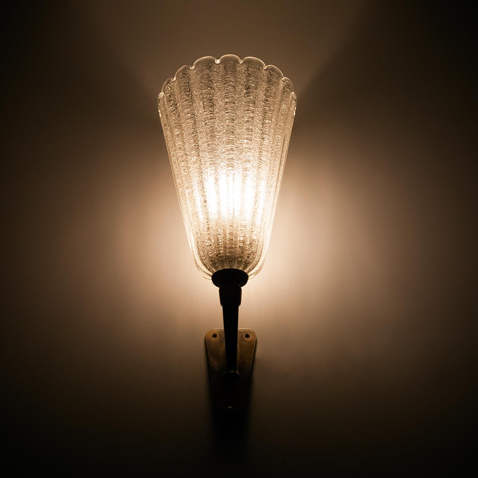 Grandes appliques Barovier Rugiada Italie années 1960 Bon état à Munich, DE