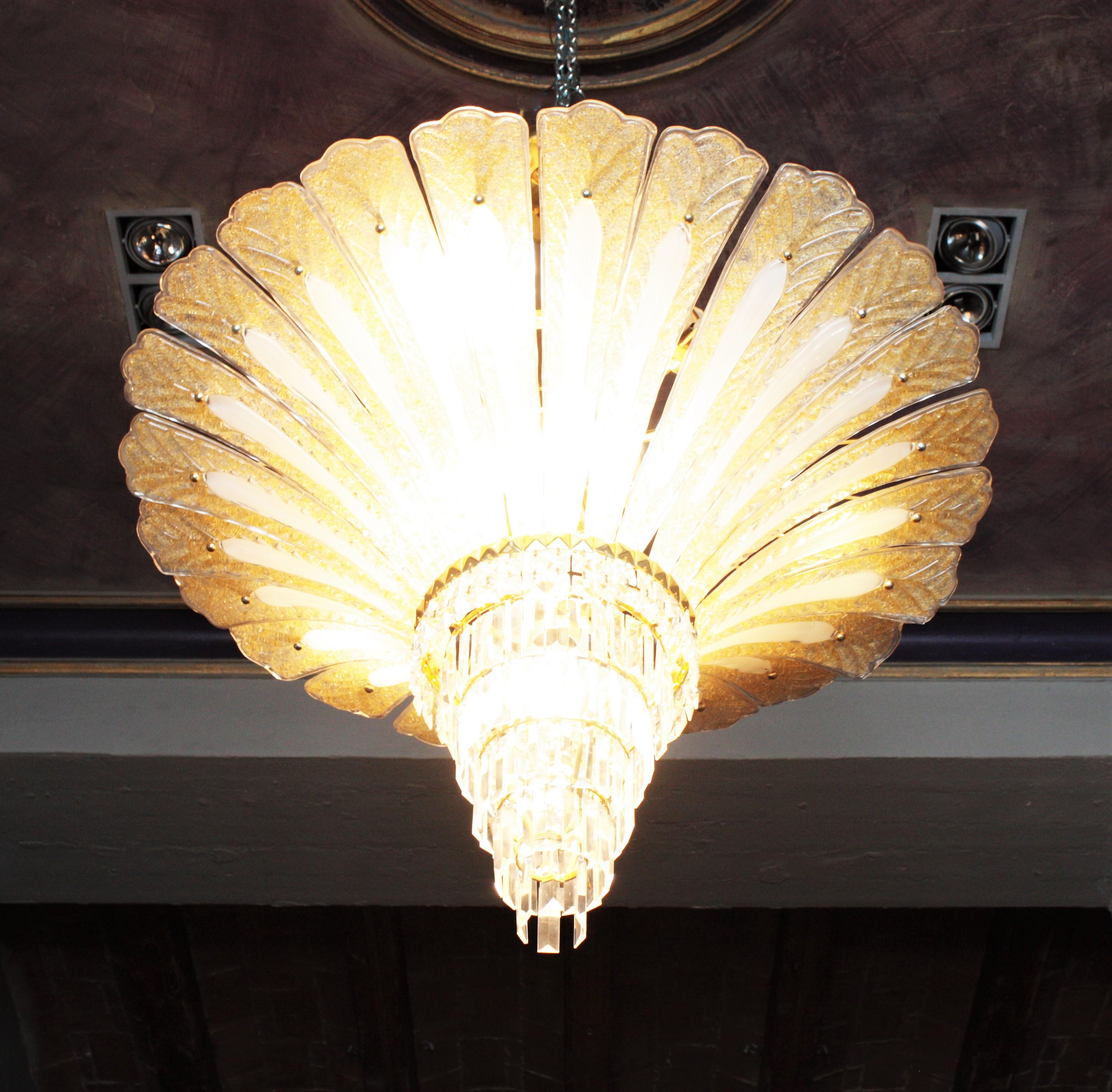 gold palm chandelier