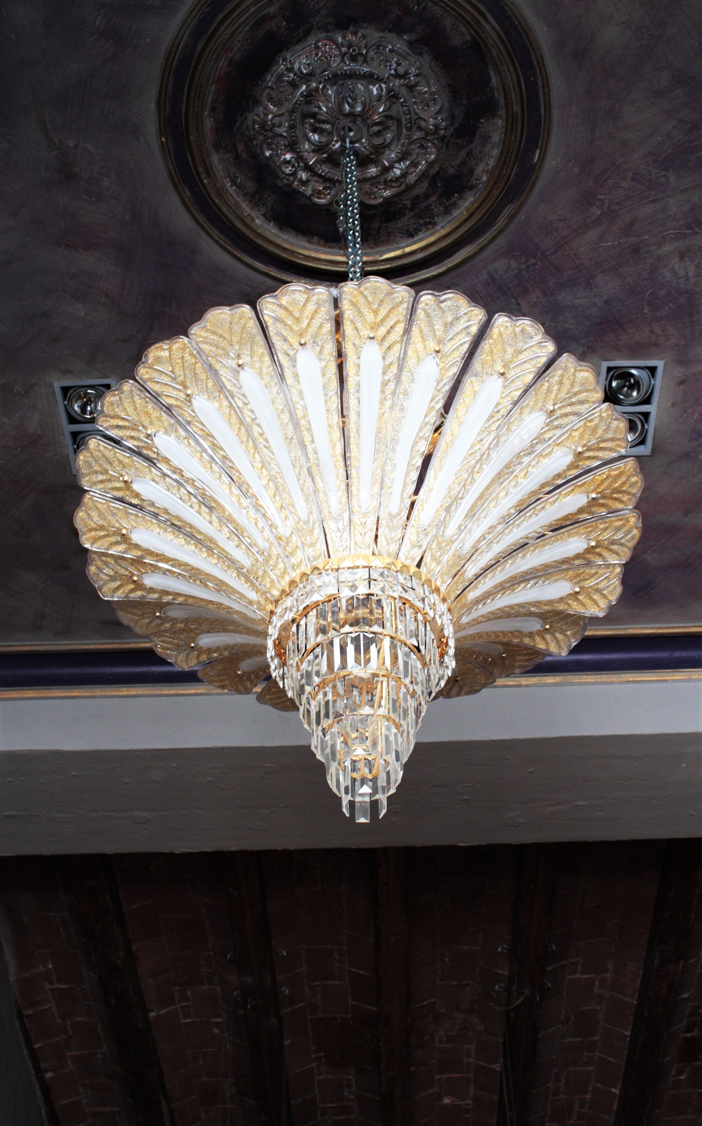 gold palm leaf chandelier