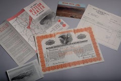 Certificat d'exploration de l'énorme météorite du cratère Barringer et du cratère météorique