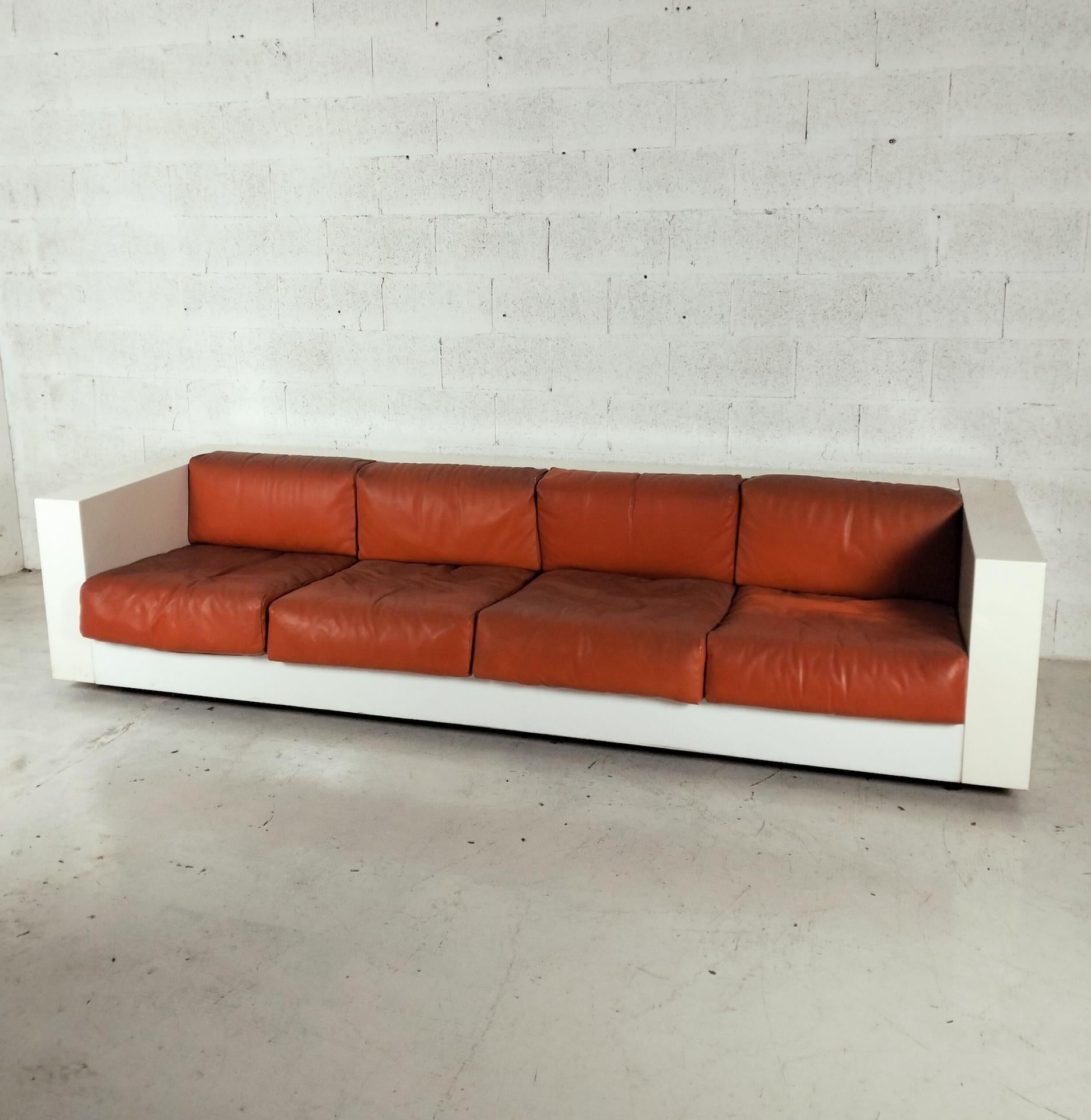 Mid-Century Modern Huge “Saratoga” 4 seater sofa by Massimo and Lella Vignelli for Poltronova 60s