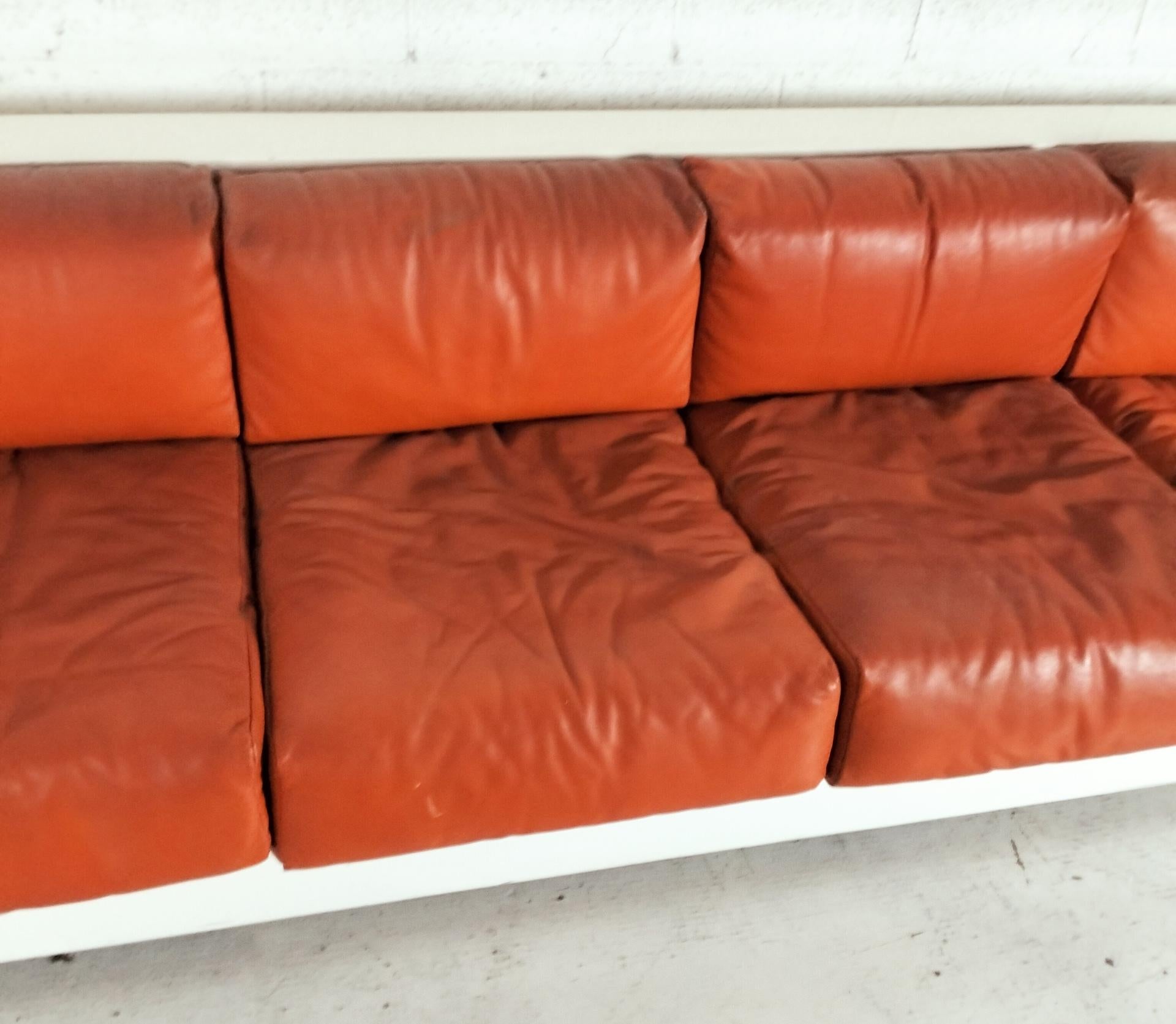 Huge “Saratoga” 4 seater sofa by Massimo and Lella Vignelli for Poltronova 60s 2
