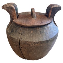 Huge Batak Rice Container with Original Lid, Indonesia, 19th Century