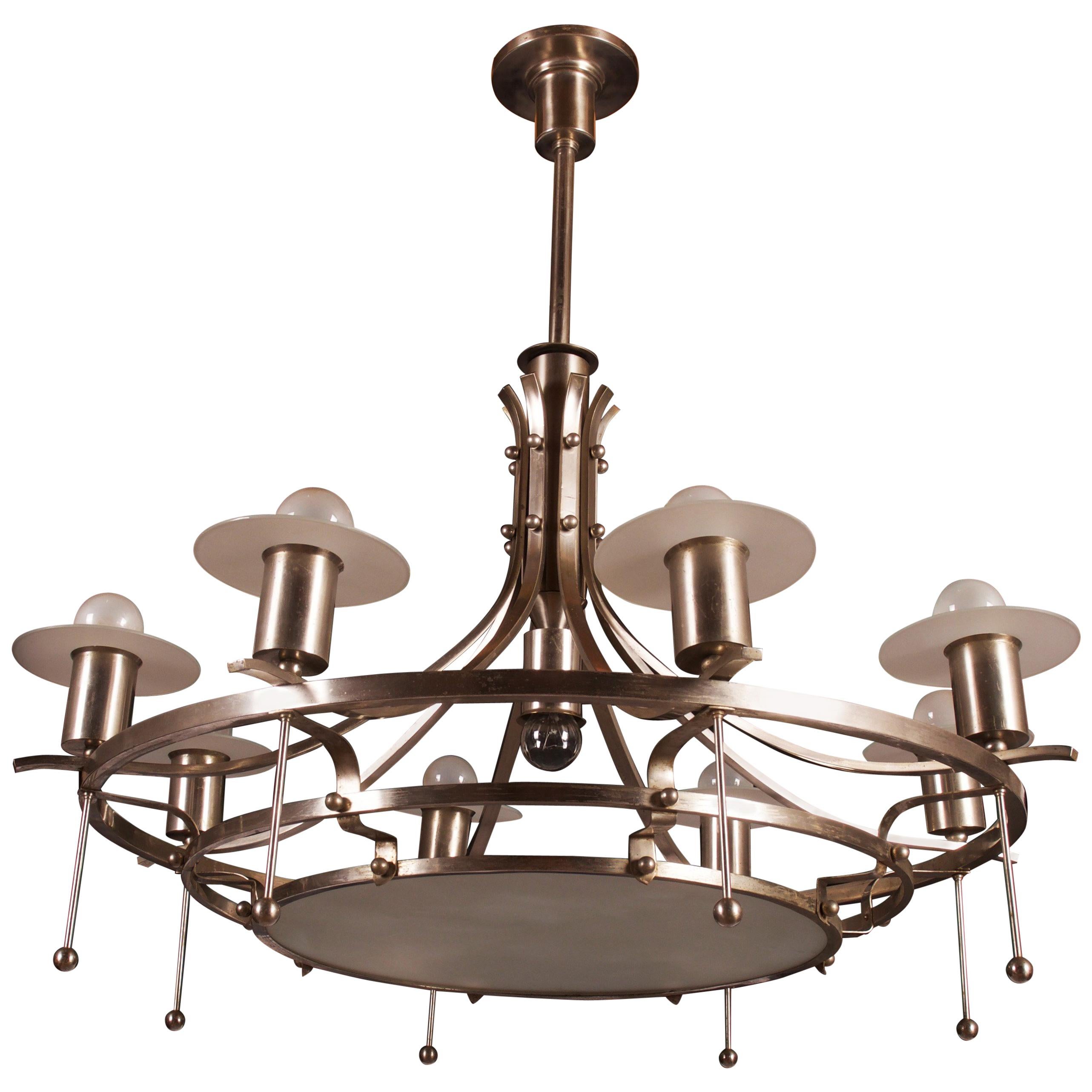 Huge Bauhaus Chandelier by Emil Fahrenkamp