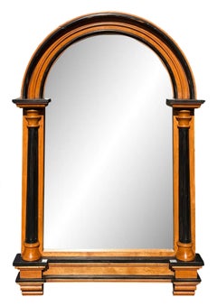 Huge Biedermeier Style Arched Mantel Wall Mirror