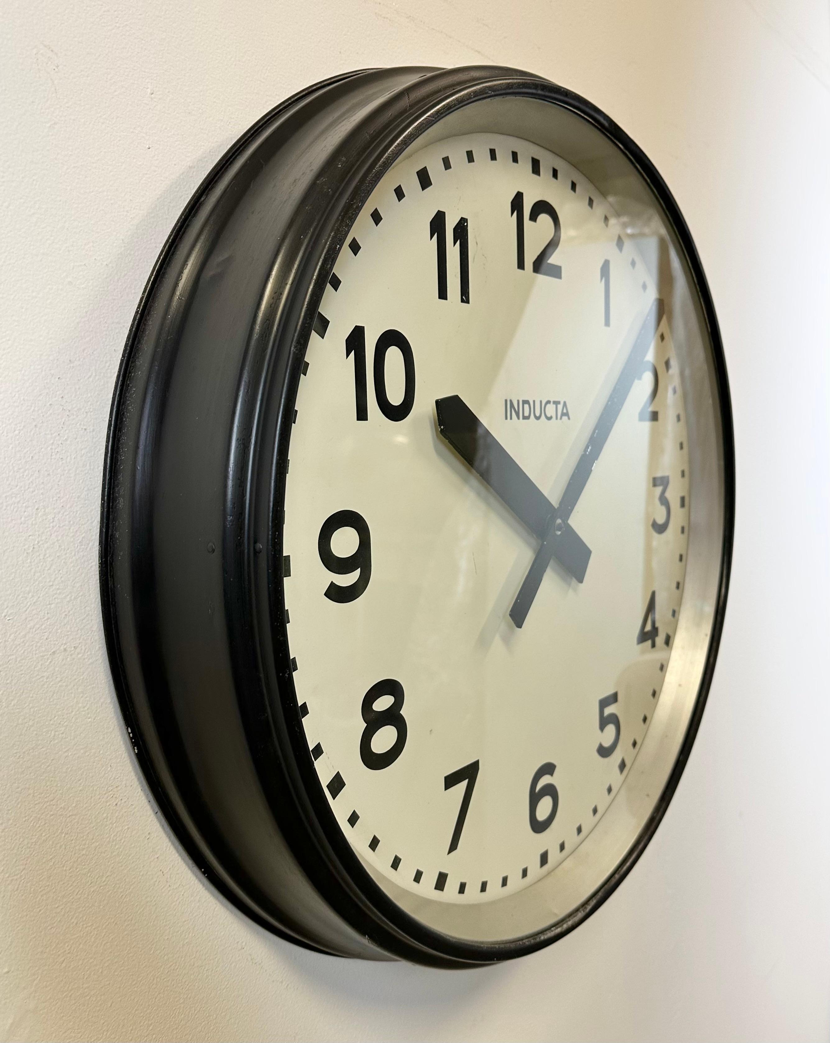 Huge Black Swiss Industrial Wall Clock from Inducta, 1960s For Sale at ...