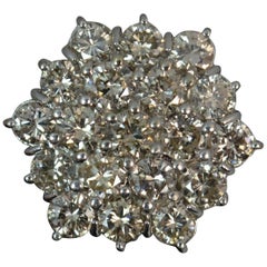 Huge Bling 3.80 Carat Diamond and 18 Carat Gold Cluster Ring