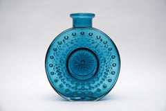 Large Blue Bubble Glass Vase attributed to Helena Tynell by Jachmann, 1960s