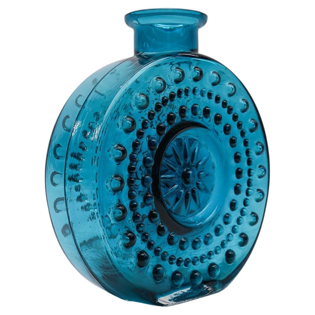Grande vaso di vetro a bolle blu attribuito a Helena Tynell di Jachmann, anni '60