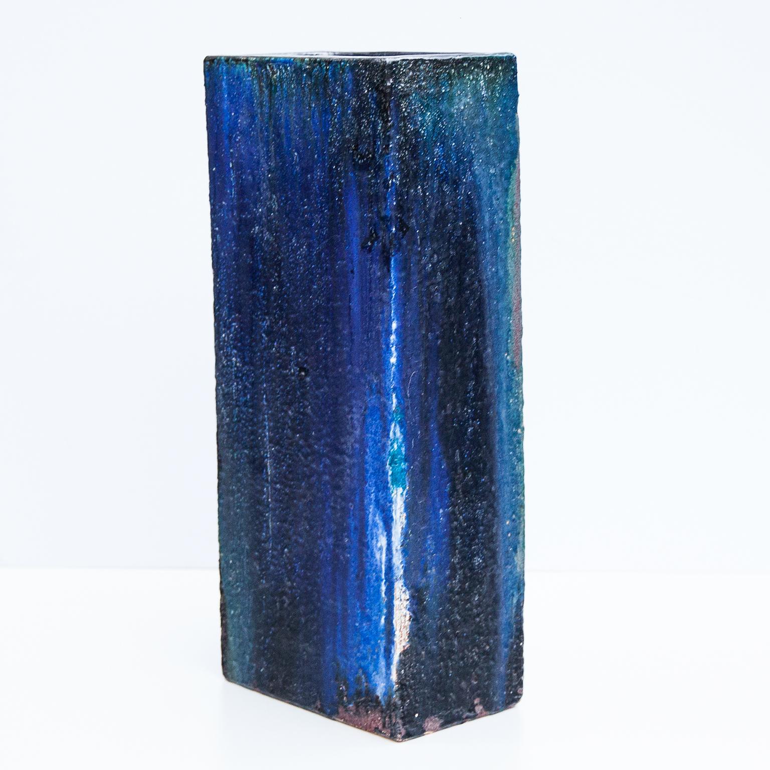 Riesige blaue Helmut Schäffenacker Vase (Moderne der Mitte des Jahrhunderts) im Angebot