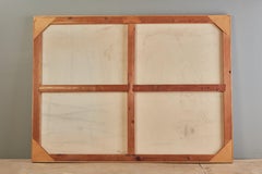 Große abstrakte Malerei auf Leinwand, blau, gelb, amerikanischer Künstler John Link