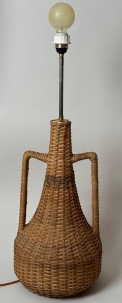 Huge Boho Mid-Century Floor lamp handmade from rattan