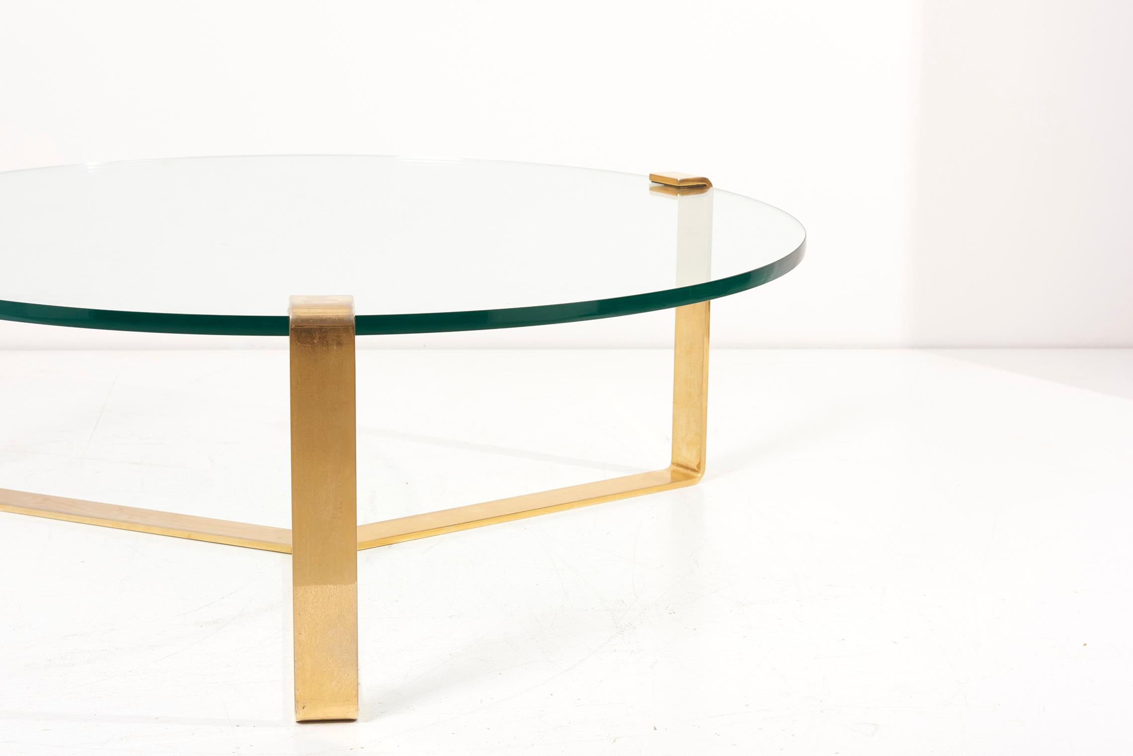 Huge Brass and Glass Coffee Table by Peter Draenert, 1970s 5