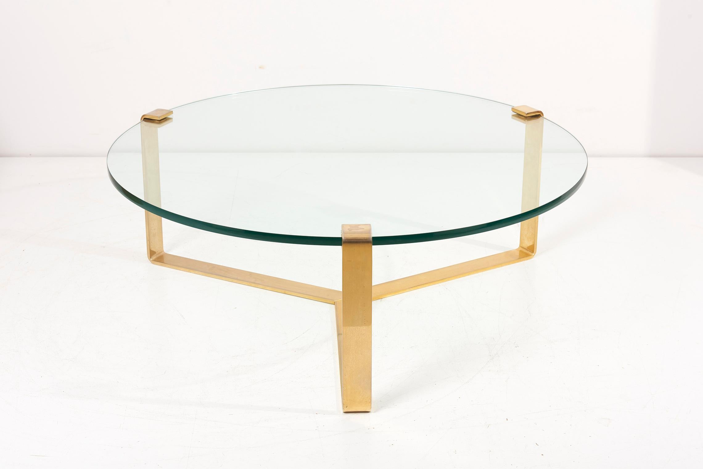 Huge Brass and Glass Coffee Table by Peter Draenert, 1970s 6