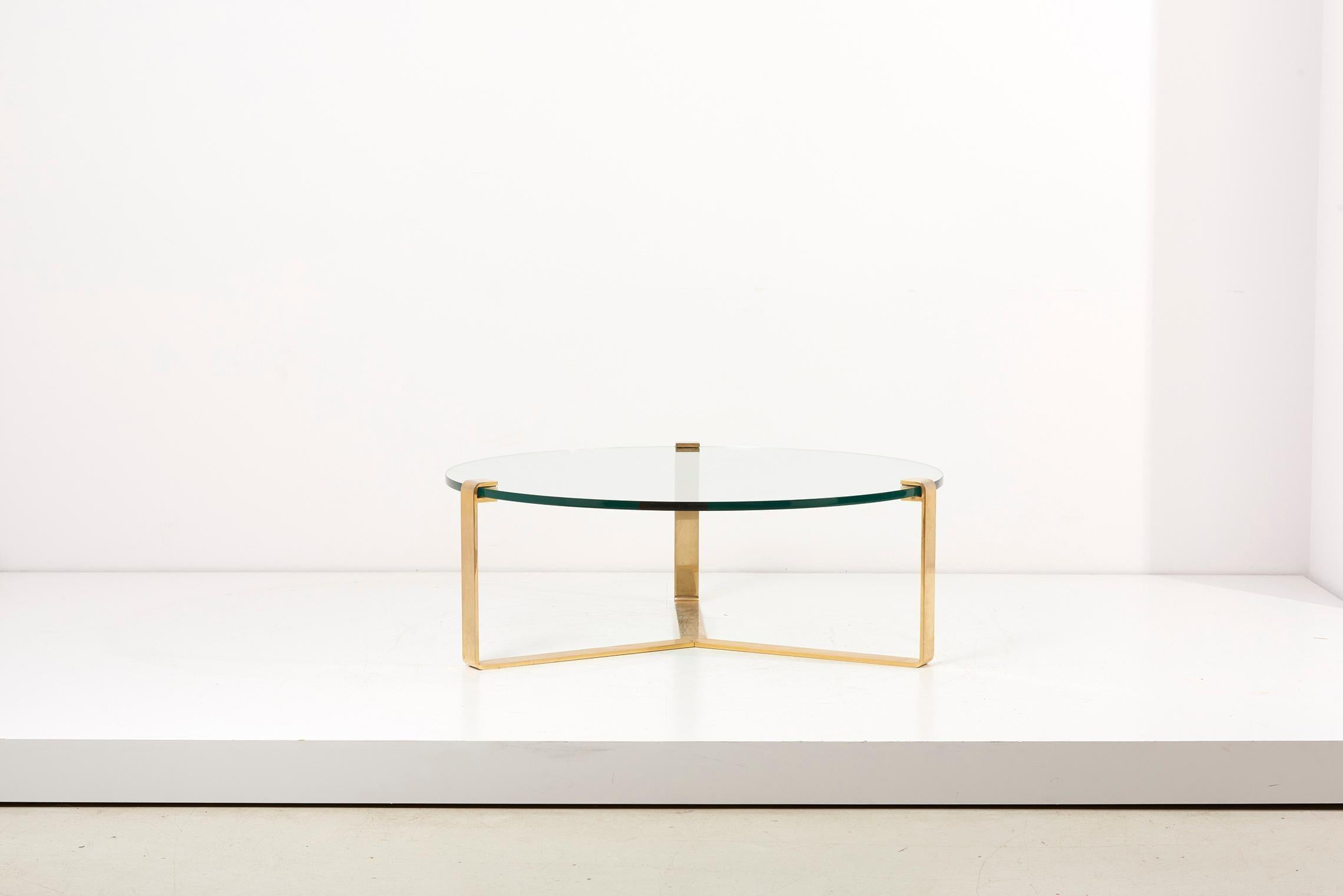 Huge brass and glass coffee table, 1970s.