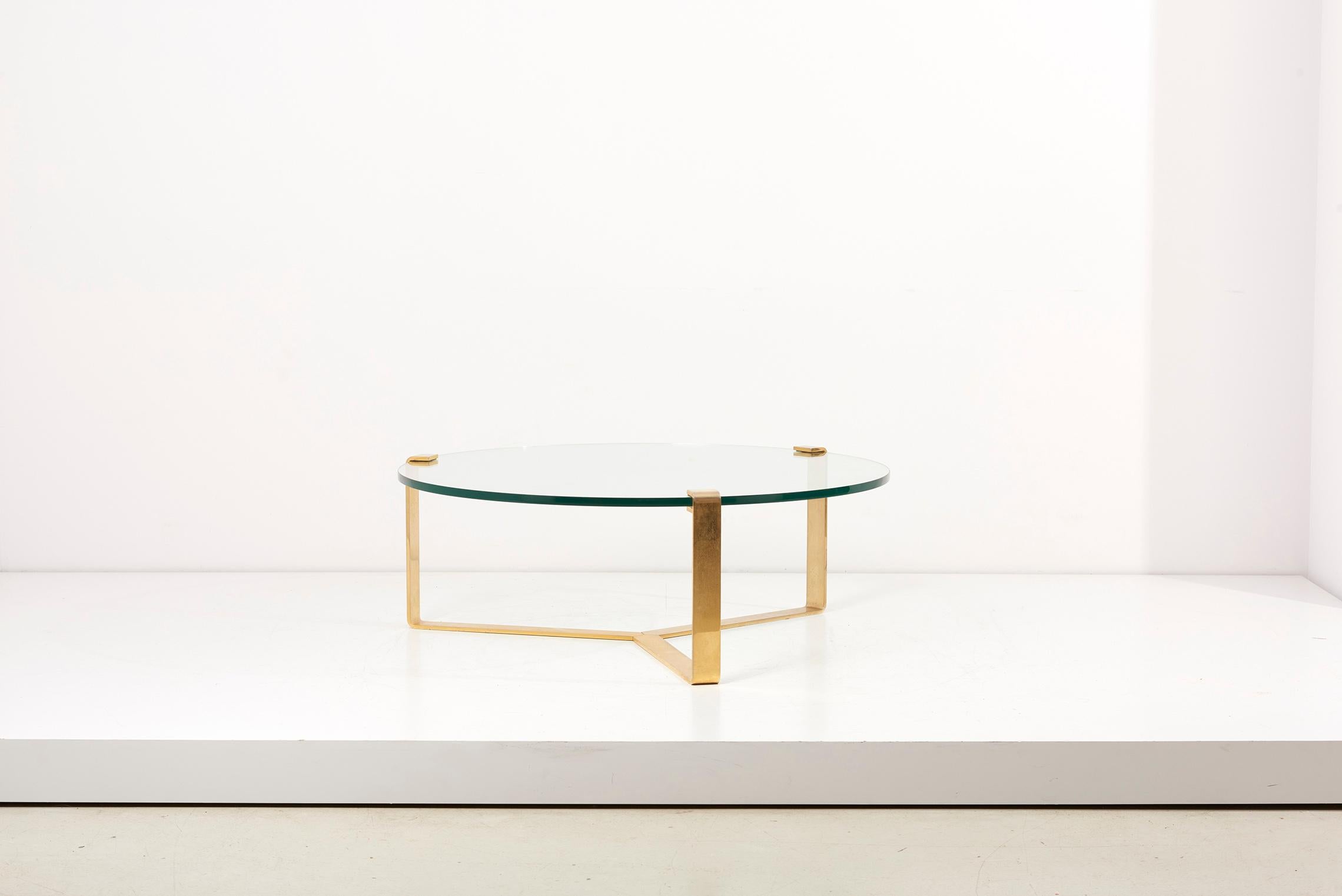 Mid-Century Modern Huge Brass and Glass Coffee Table by Peter Draenert, 1970s