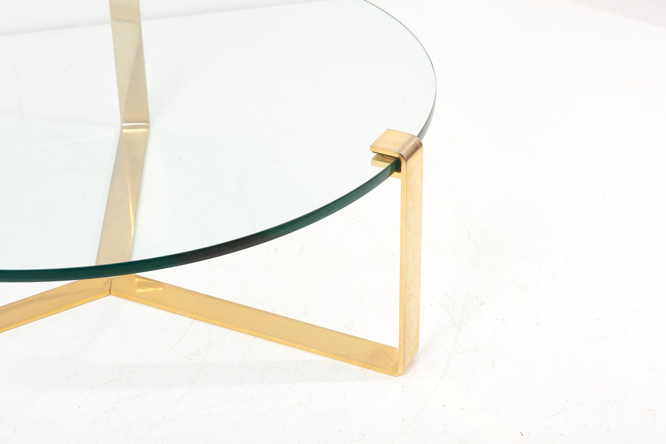 Huge Brass and Glass Coffee Table by Peter Draenert, 1970s In Good Condition In Berlin, DE