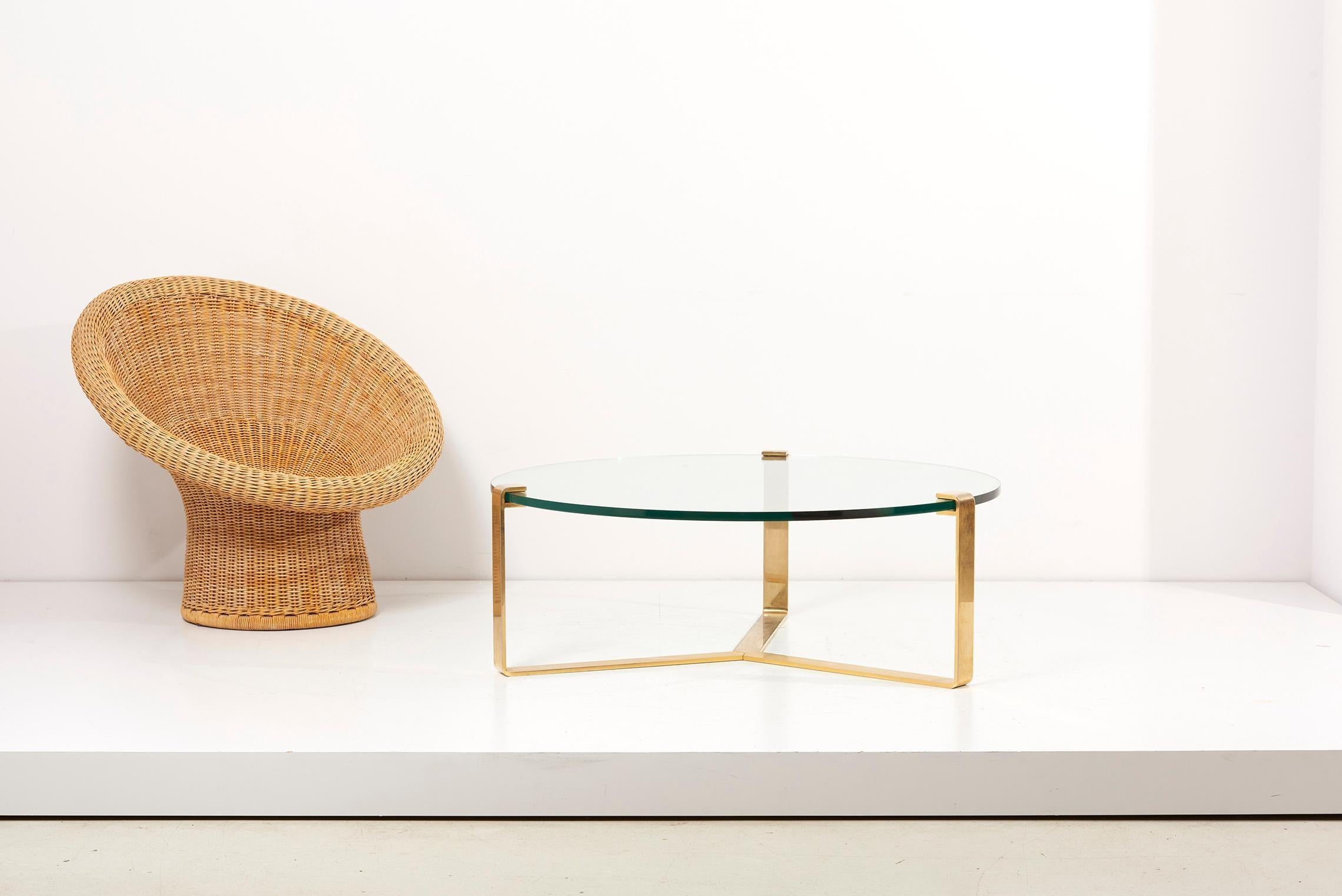 Huge Brass and Glass Coffee Table by Peter Draenert, 1970s 2