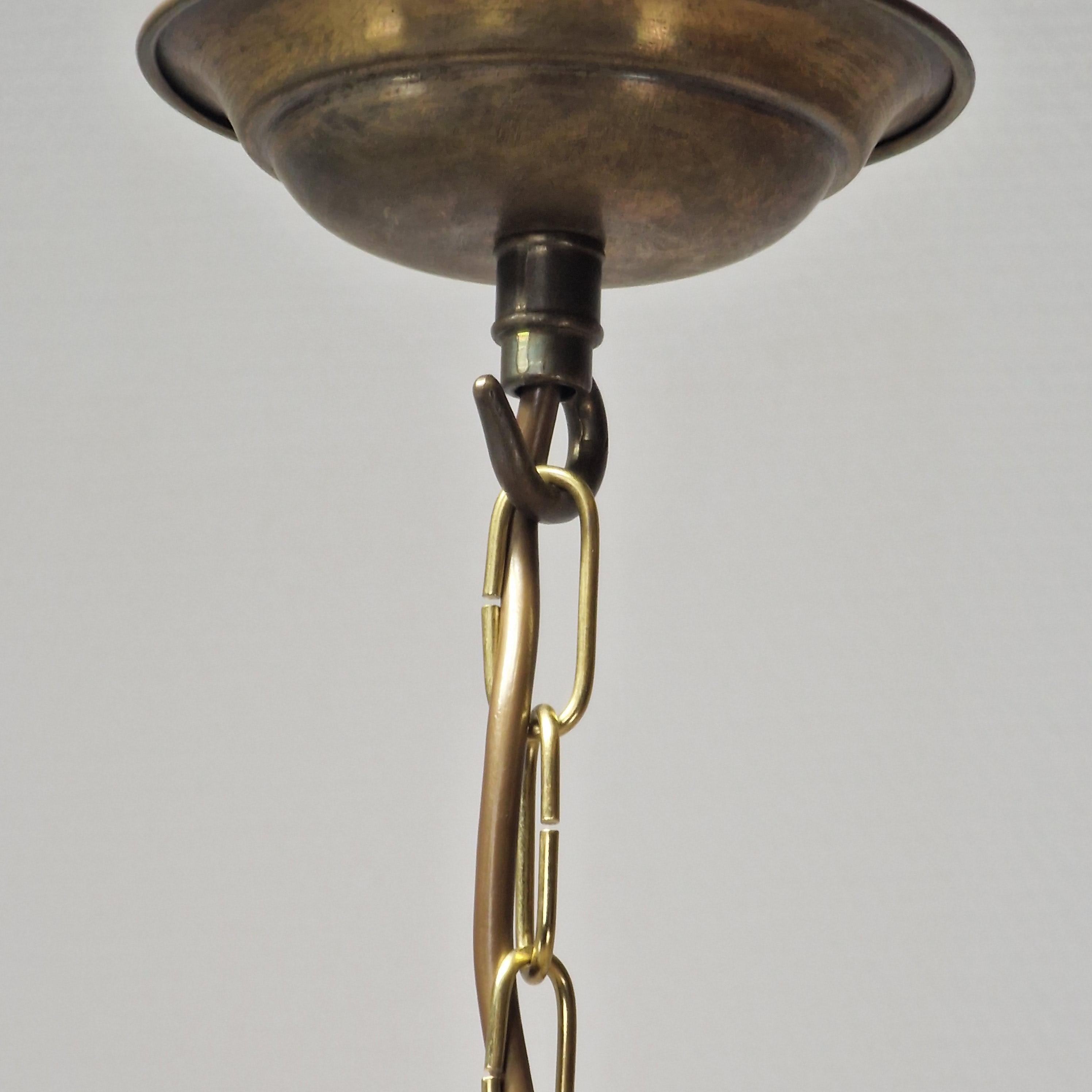Huge Brass and Glass French Hall Lantern For Sale 3