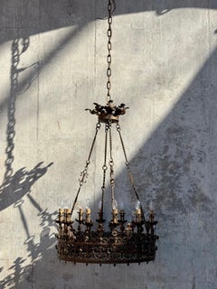 Huge brass chandelier