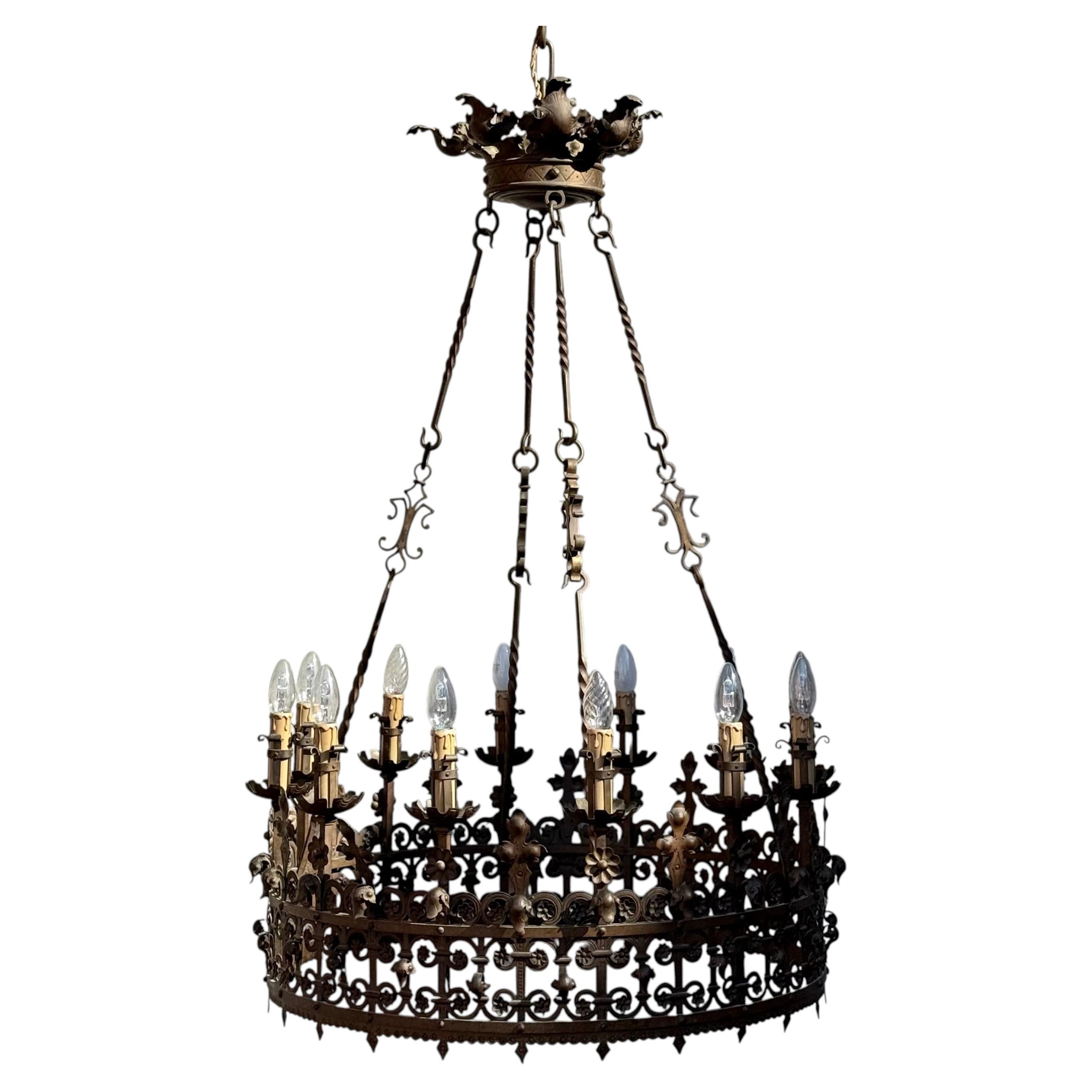 Huge brass chandelier