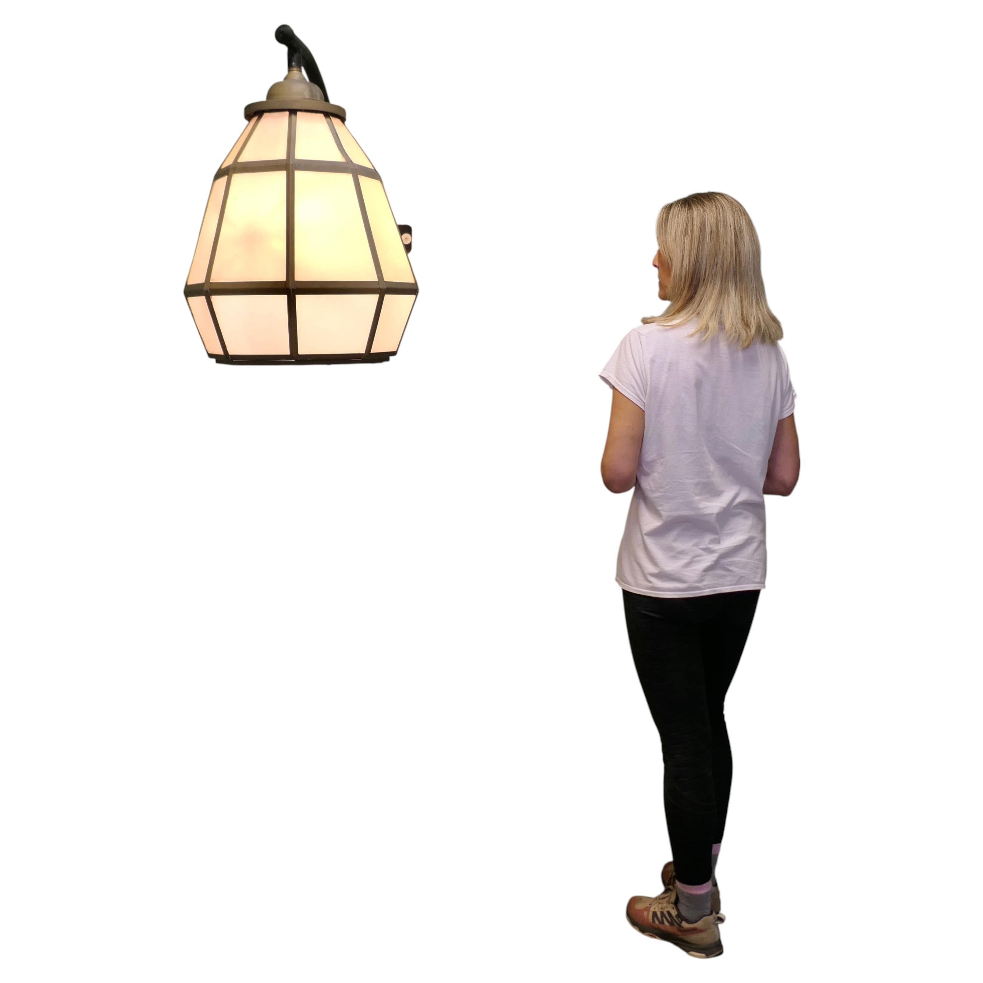 HUGE Brass Octagonal Wall Lantern For Sale