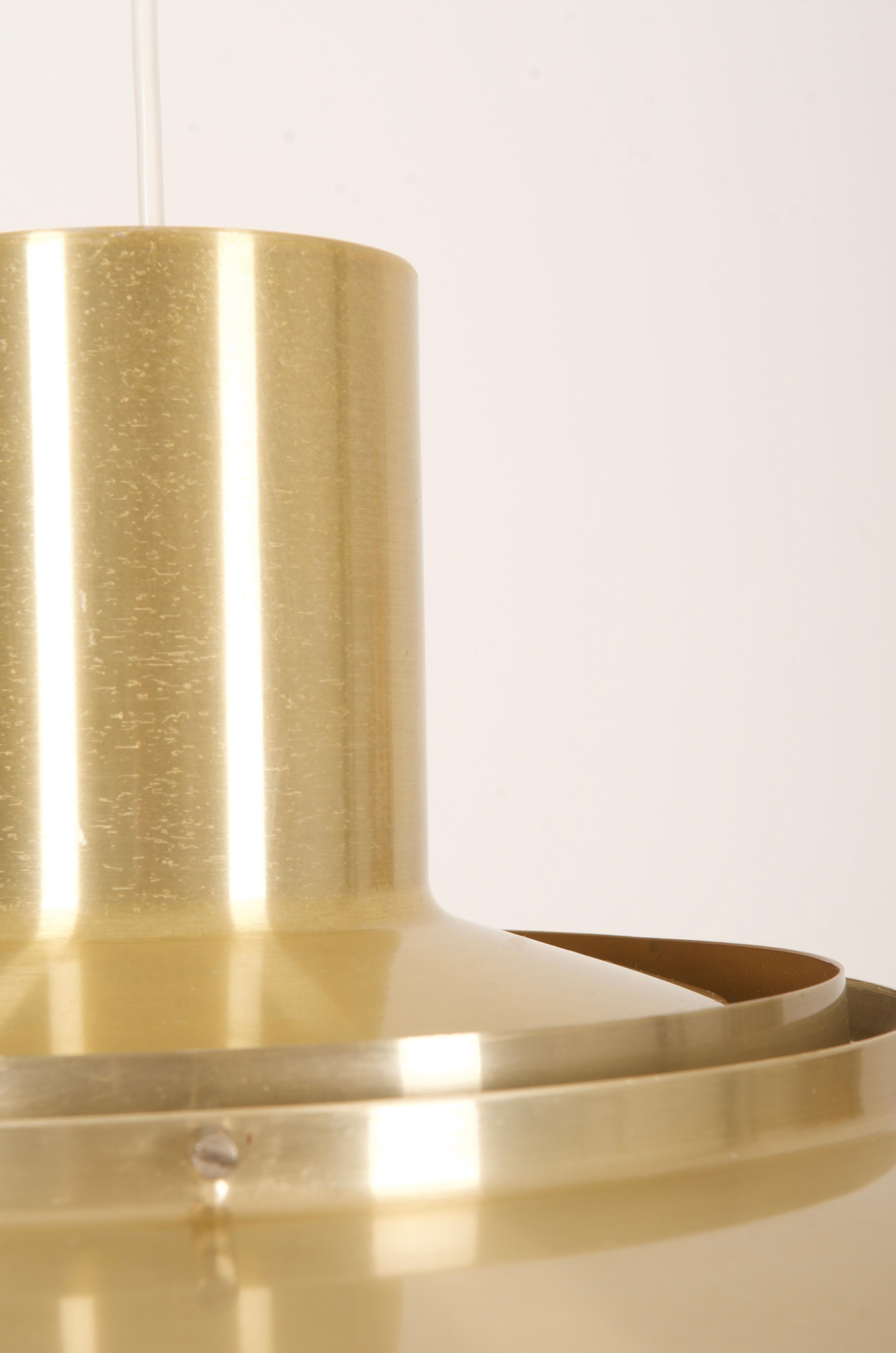 Aluminum Huge Brass Pendant by Preben Fabricius & Jørgen Kastholm P700 For Sale
