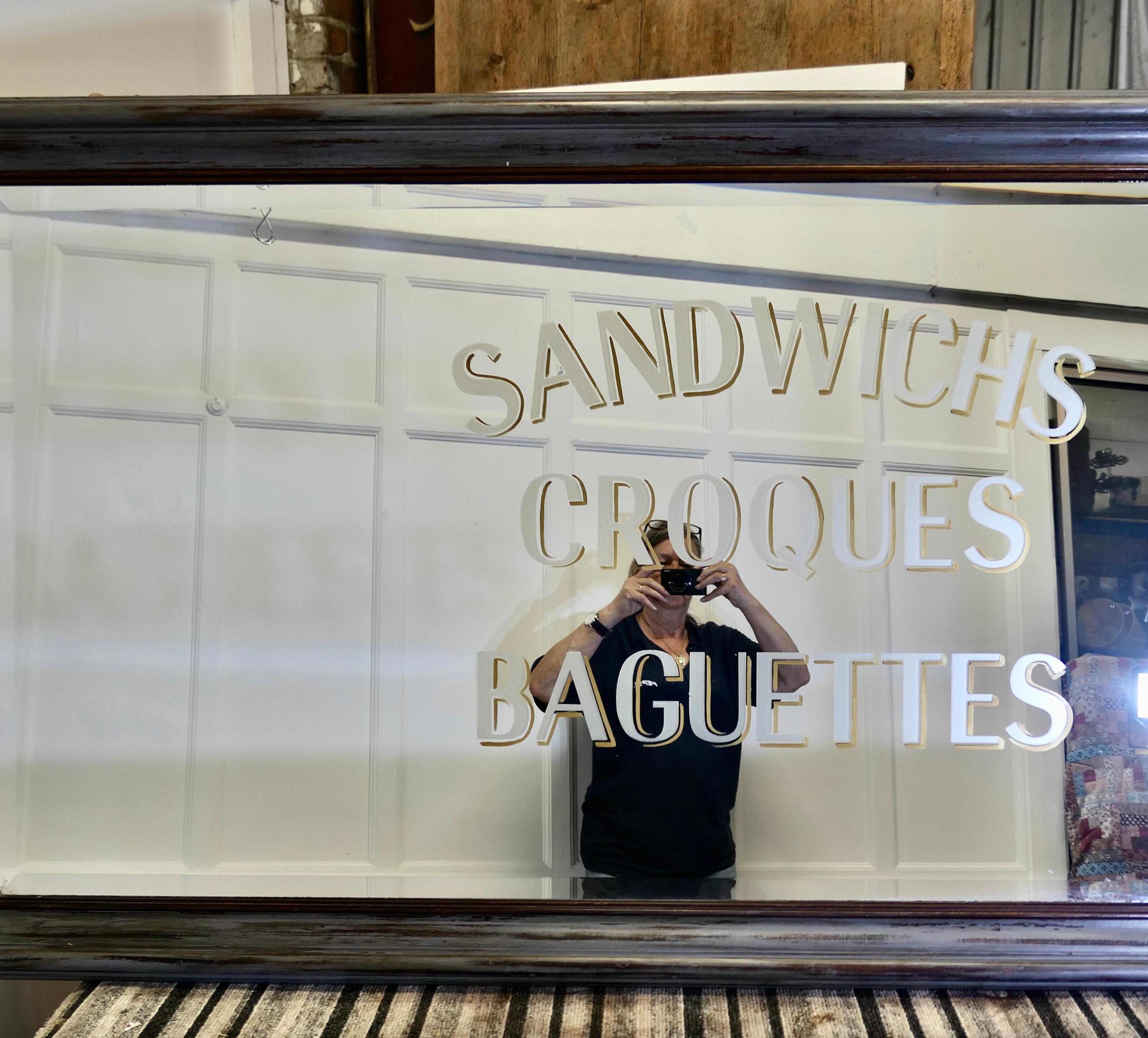 Huge Brasserie Advertising Mirror, Sandwiches Croques & Baguettes 3