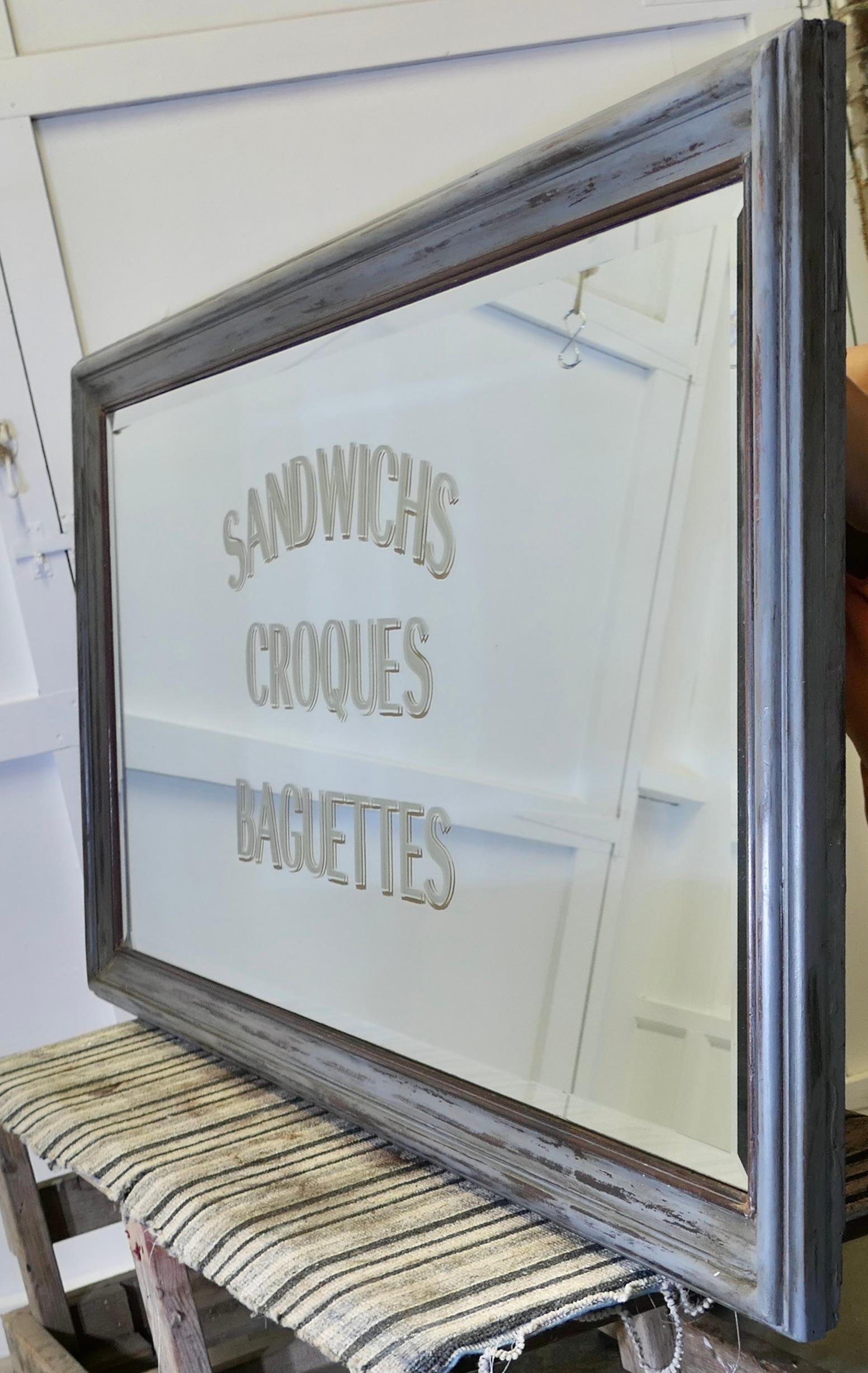 Huge Brasserie Advertising Mirror, Sandwiches Croques & Baguettes 4