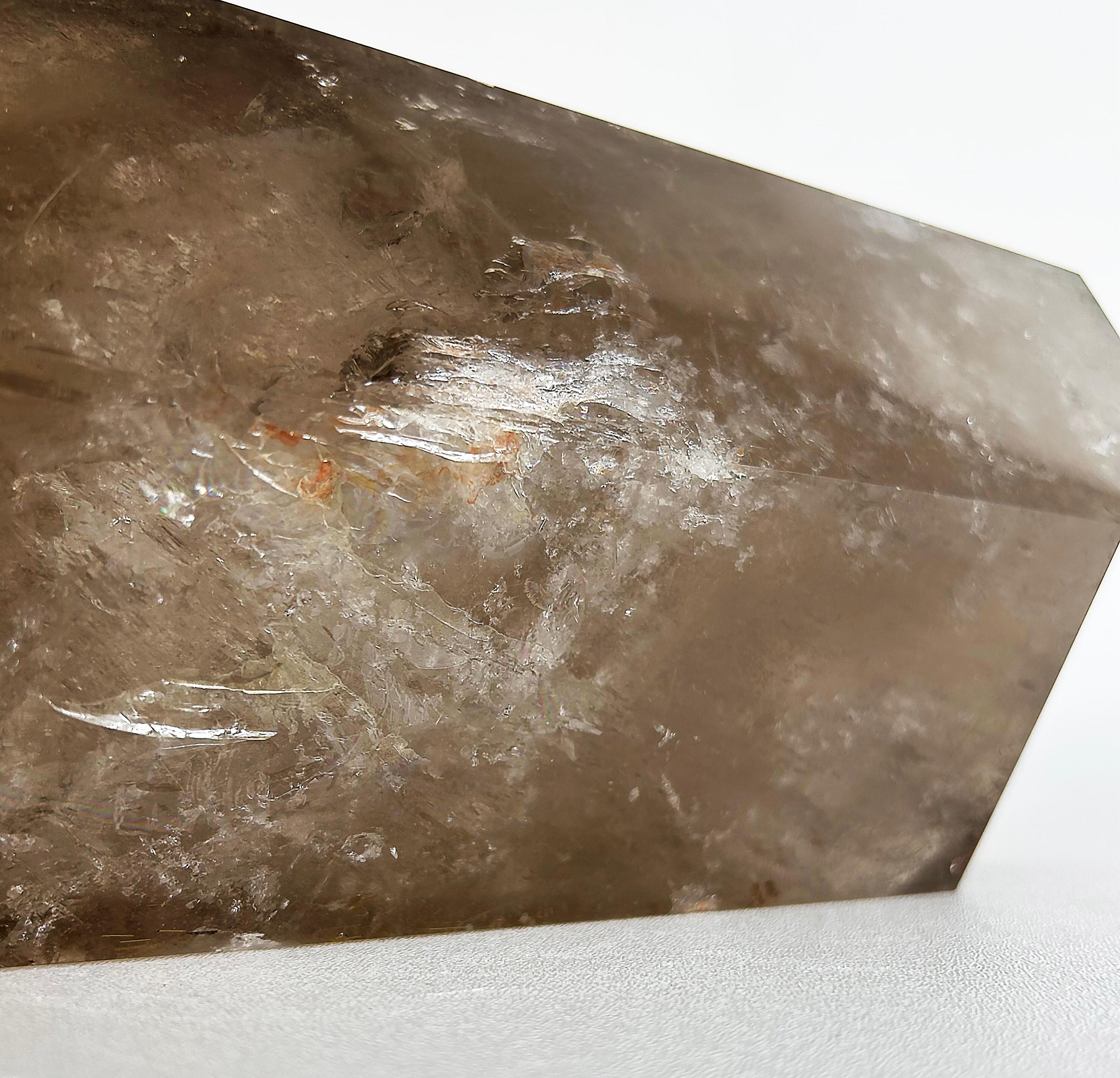 Huge Brazilian Golden Rutile Smoky Quartz Weighs 29 lbs. Double Terminated Point For Sale 6