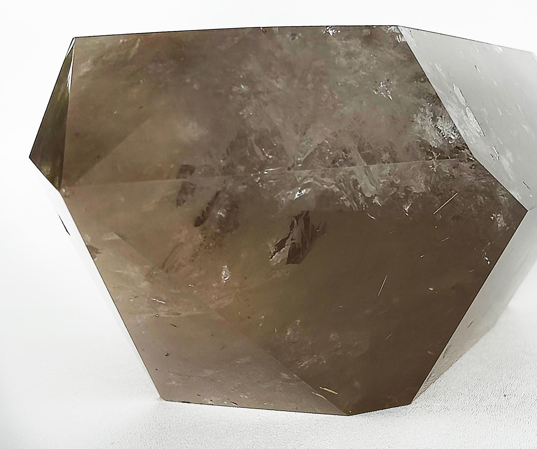 Huge Brazilian Golden Rutile Smoky Quartz Weighs 29 lbs. Double Terminated Point In Good Condition For Sale In Miami, FL