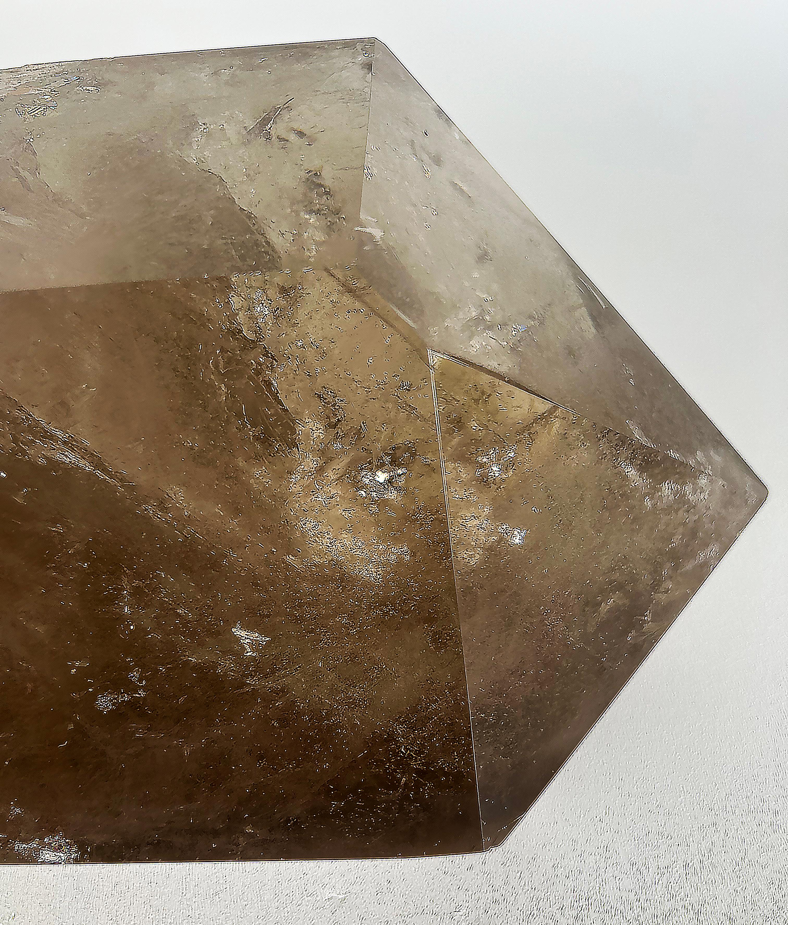 Contemporary Huge Brazilian Golden Rutile Smoky Quartz Weighs 29 lbs. Double Terminated Point For Sale