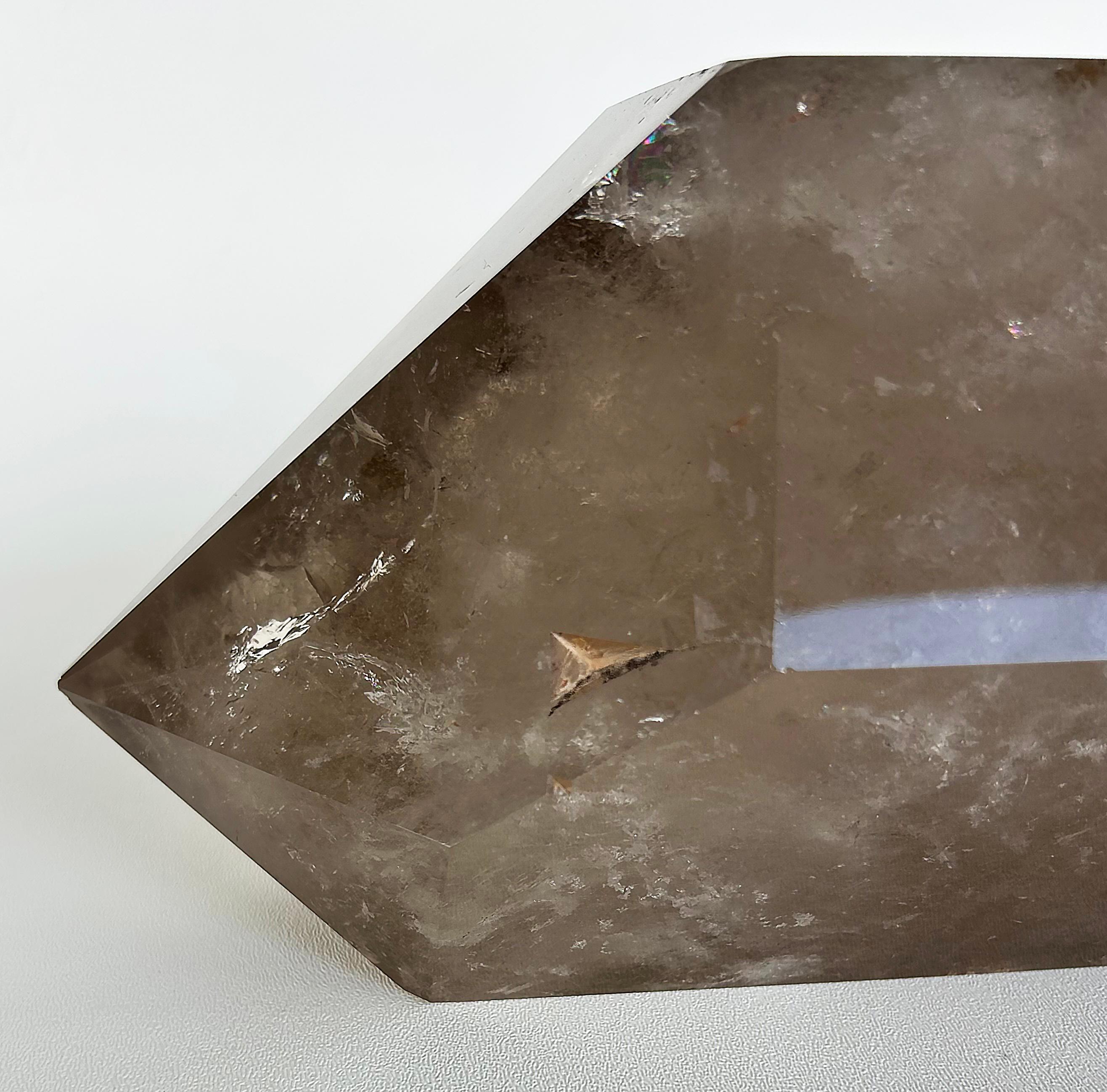Huge Brazilian Golden Rutile Smoky Quartz Weighs 29 lbs. Double Terminated Point For Sale 4