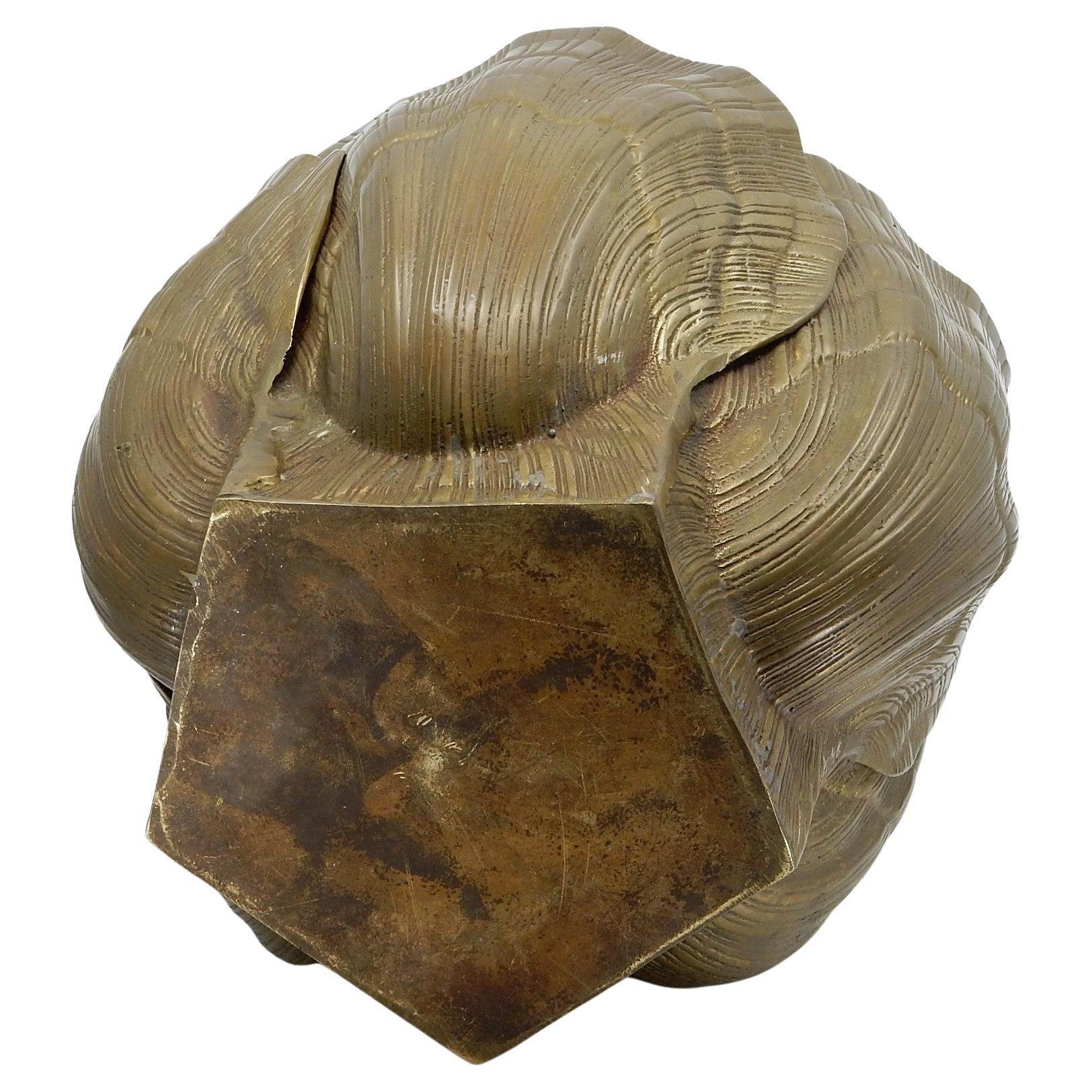Hong Kong Huge Bronze Clam Sea Shell Planter Jardinieres 1960's Maison Jansen en vente