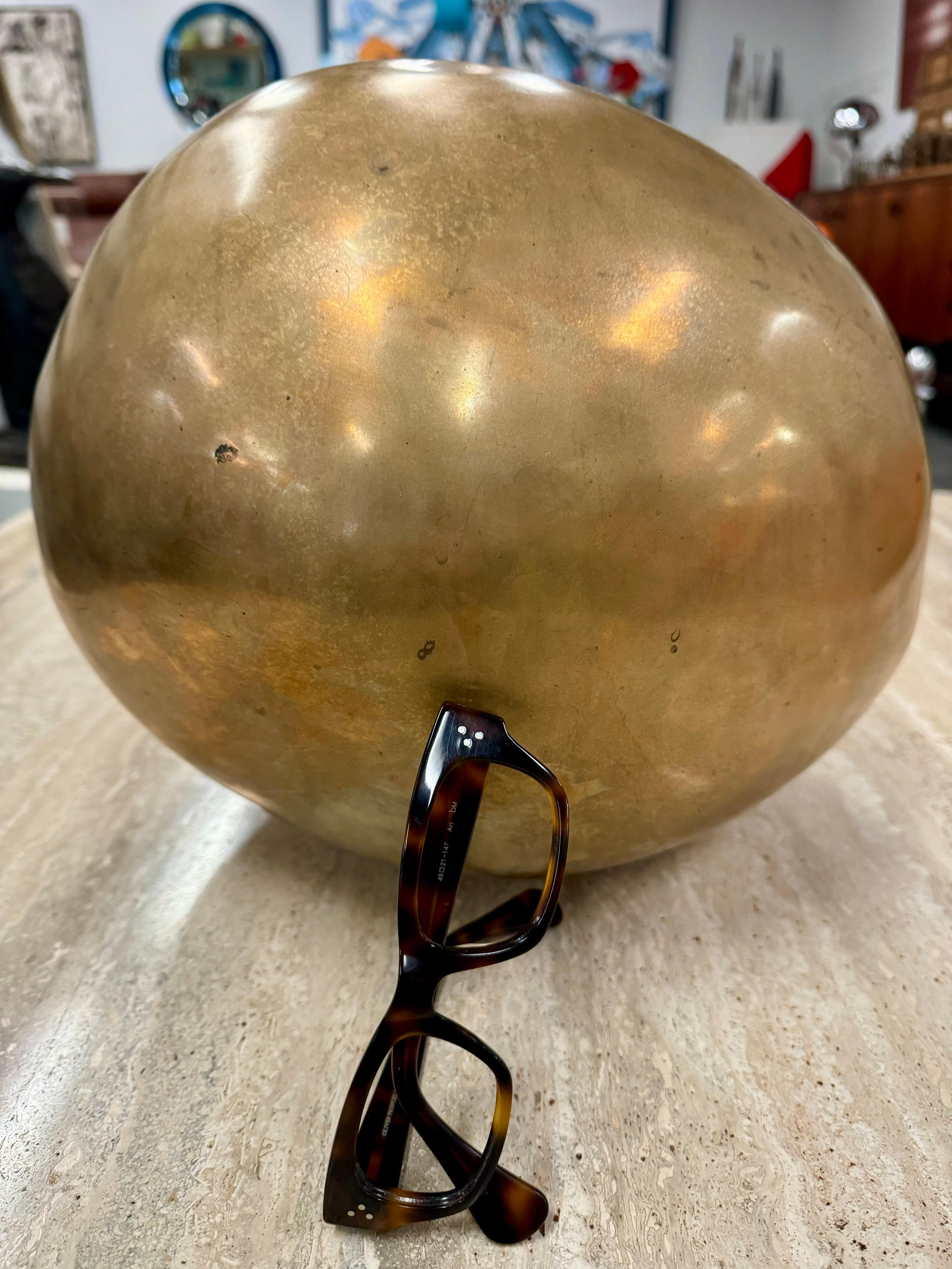 Cast Huge Bronze sphere by Ado Chale mid modern century  For Sale