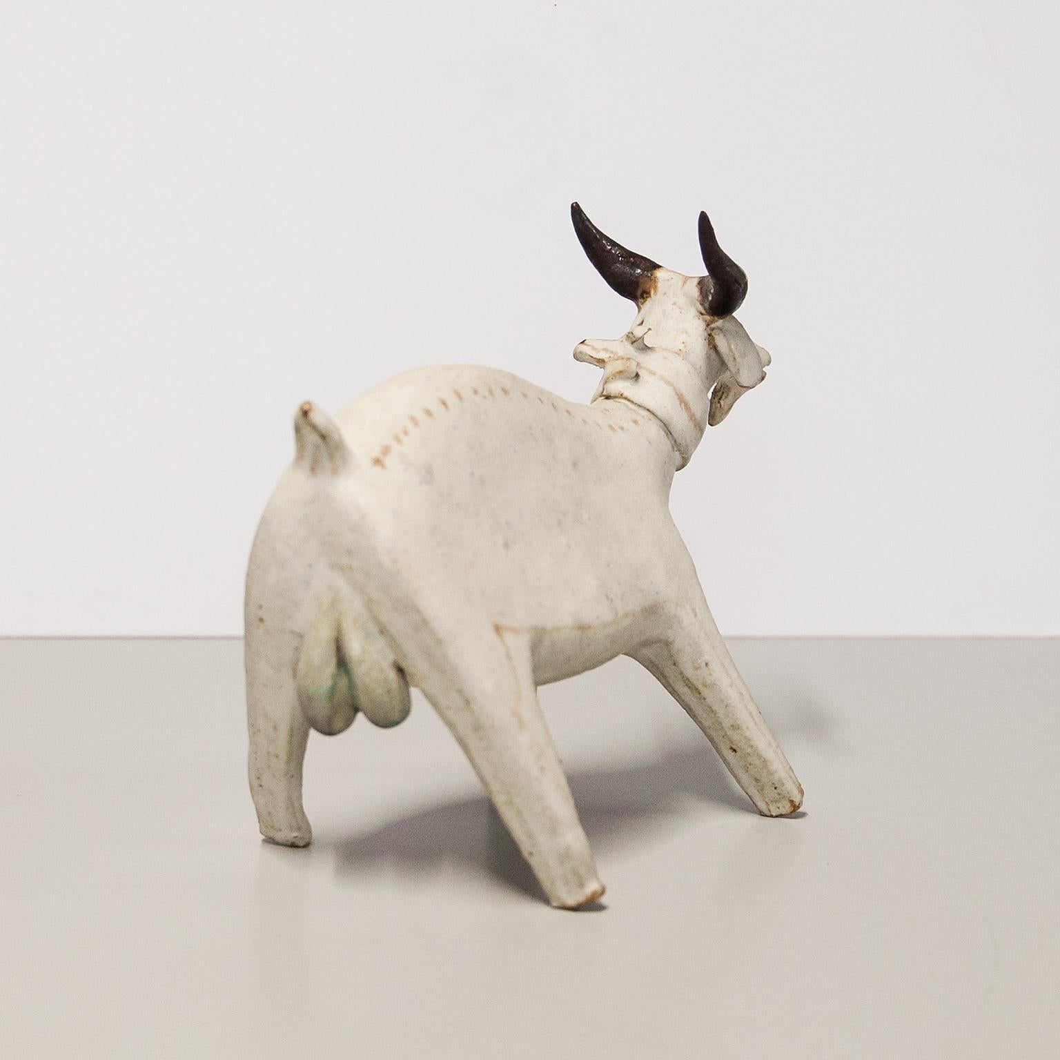 Huge Bruno Gambone Greige Stoneware Goat Sculpture For Sale 1