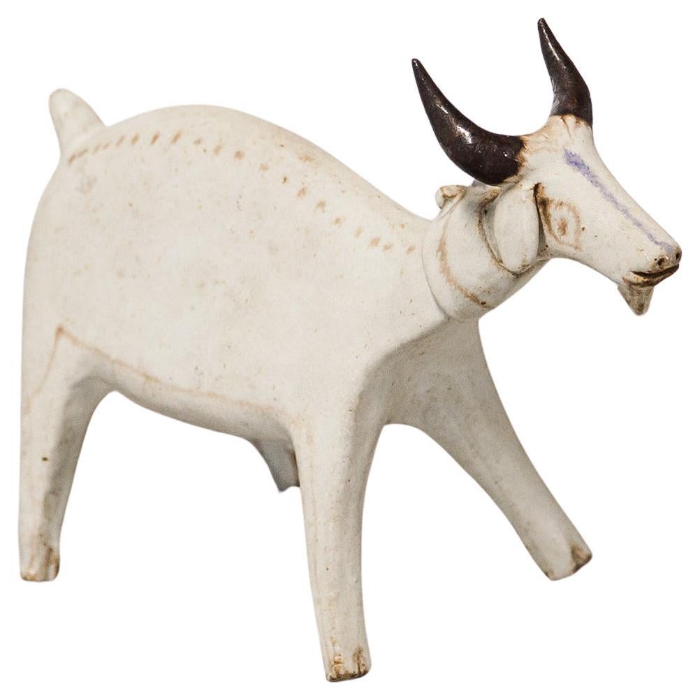 Huge Bruno Gambone Greige Stoneware Goat Sculpture