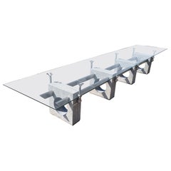 Huge brutalist concrete conference or dining table, 1970s