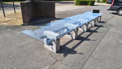 Huge brutalist concrete conference or dining table, 1970s