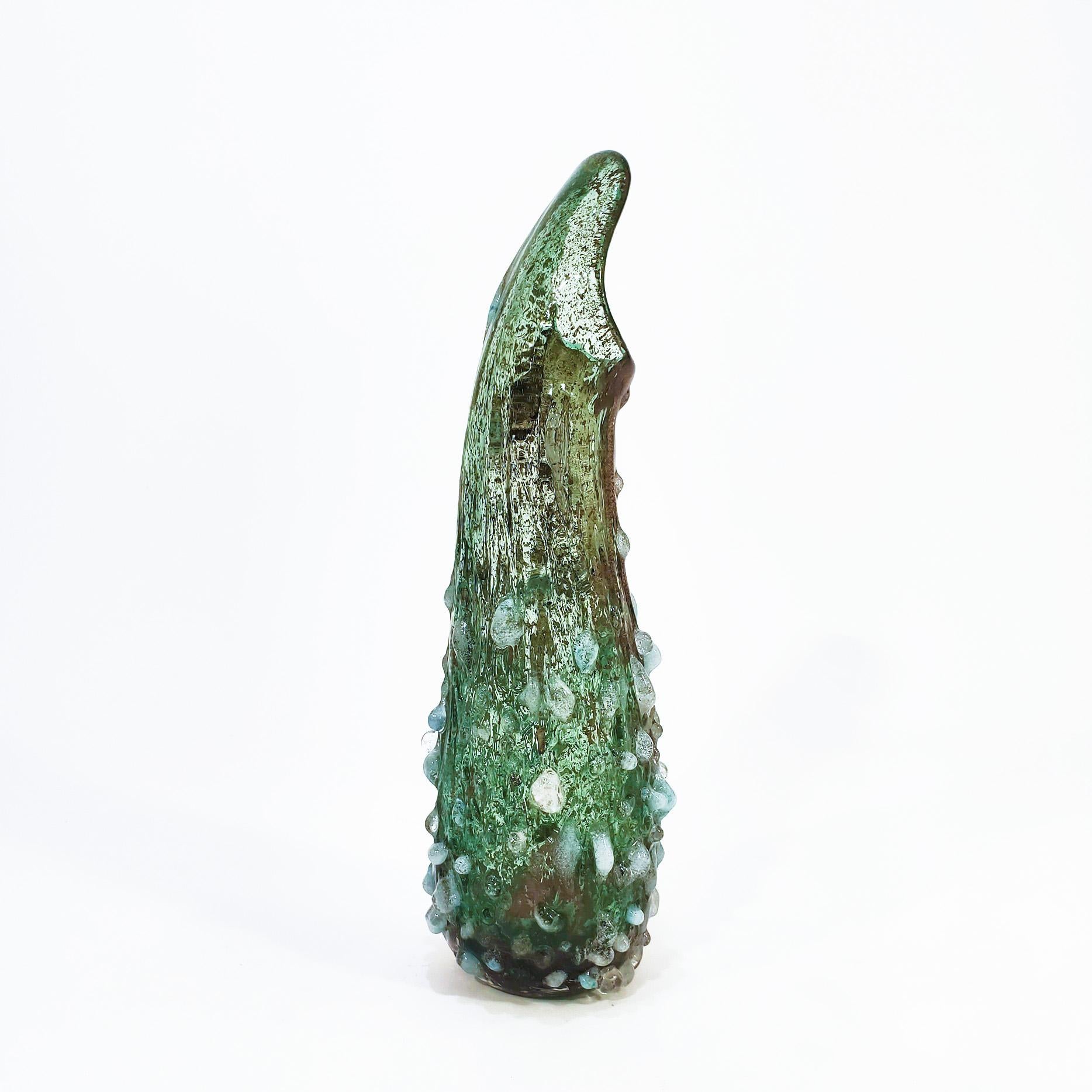 Brutalisme Huge Brutalist rugoso and somerso Murano glass by Salviati, Italy, 1960s en vente