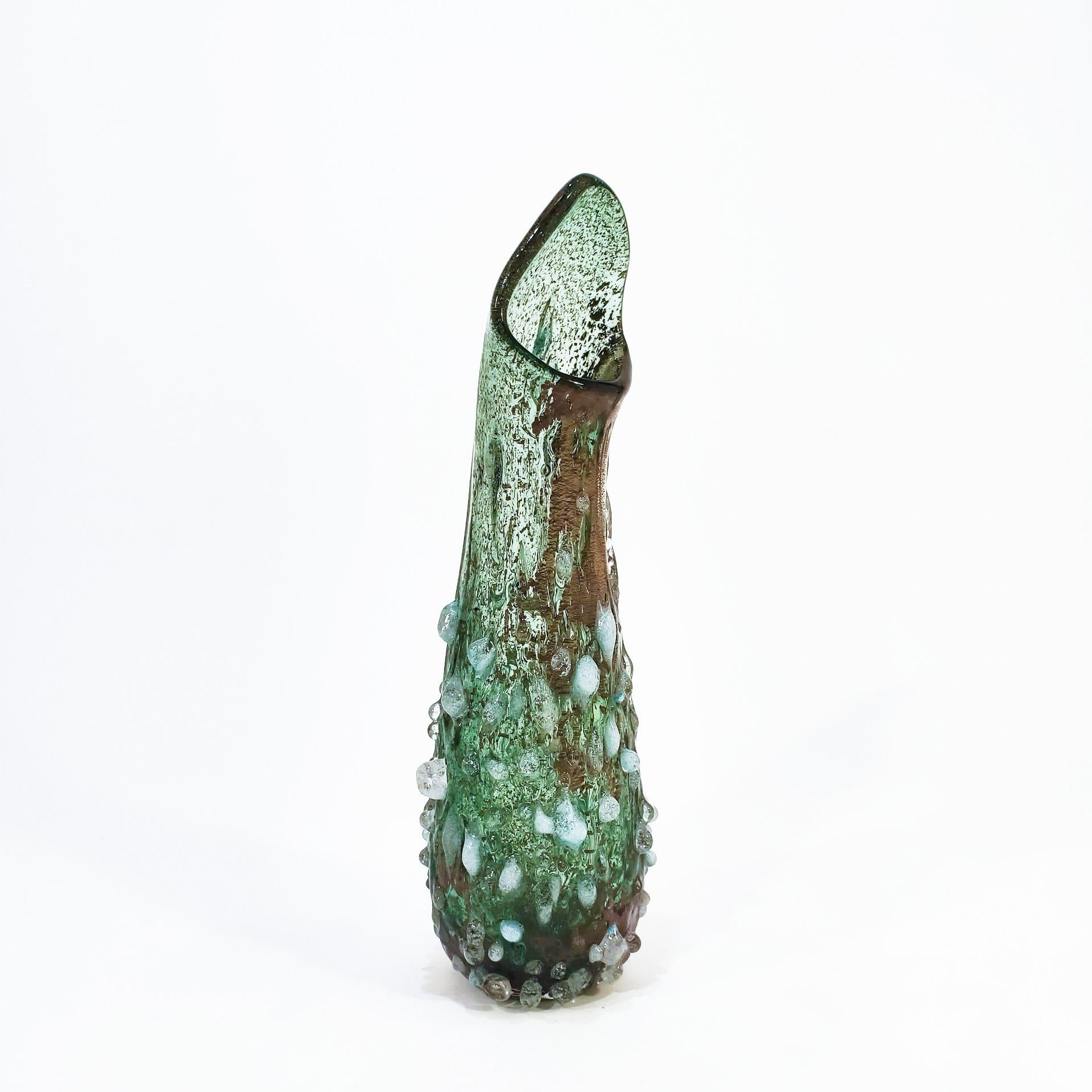 italien Huge Brutalist rugoso and somerso Murano glass by Salviati, Italy, 1960s en vente