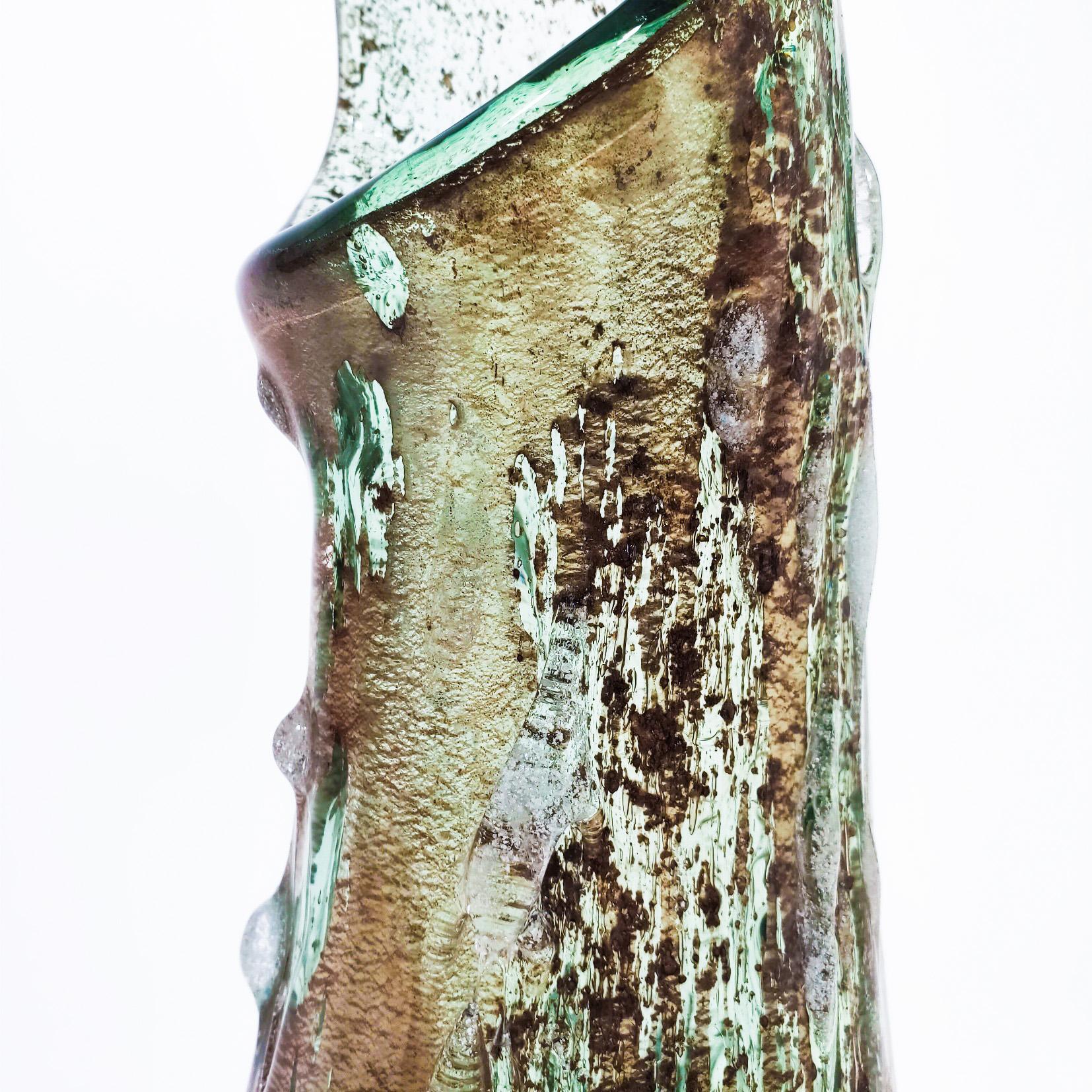 Huge Brutalist rugoso and somerso Murano glass by Salviati, Italy, 1960s Excellent état - En vente à SANT ADRIÀ DE BESÒS, ES