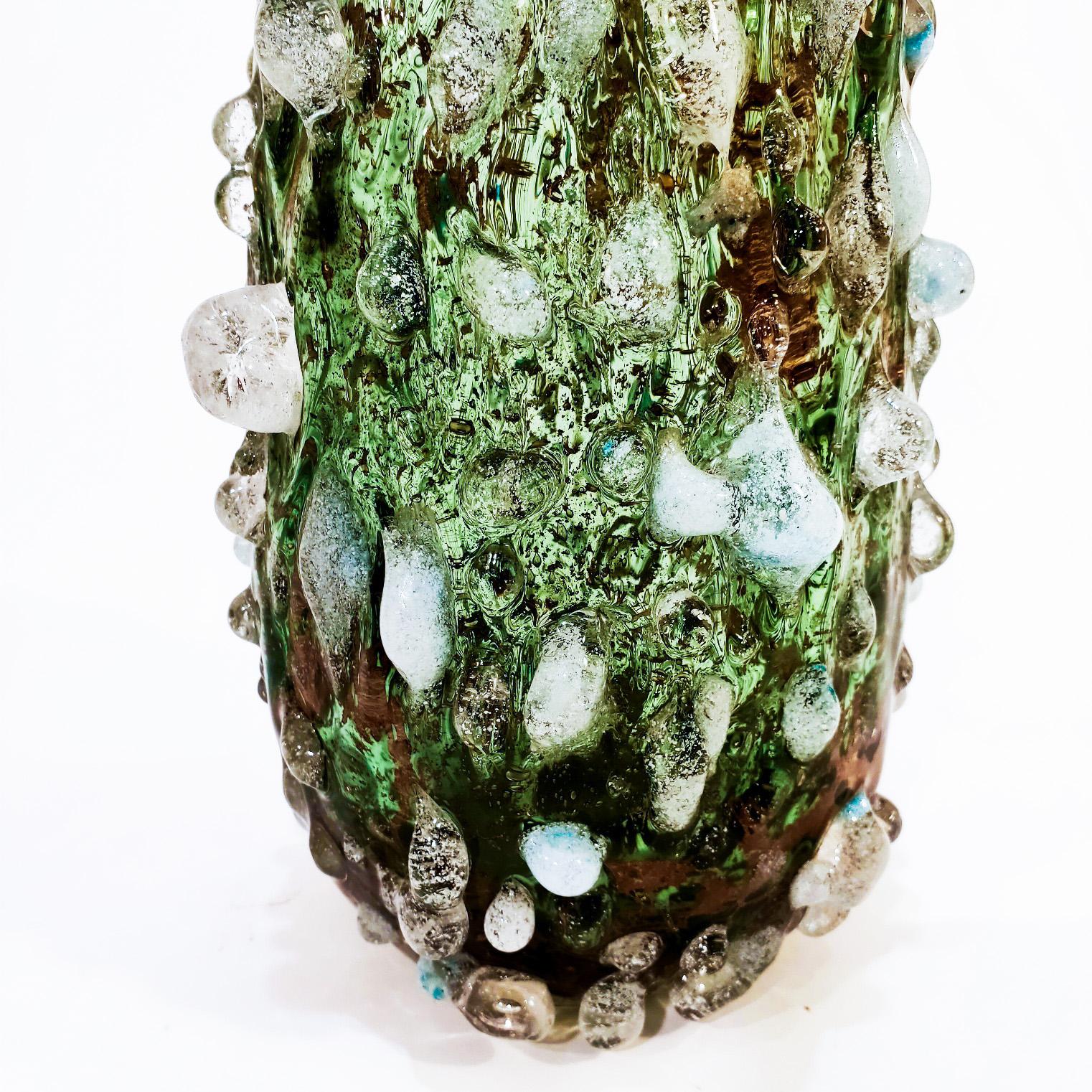 Verre de Murano Huge Brutalist rugoso and somerso Murano glass by Salviati, Italy, 1960s en vente