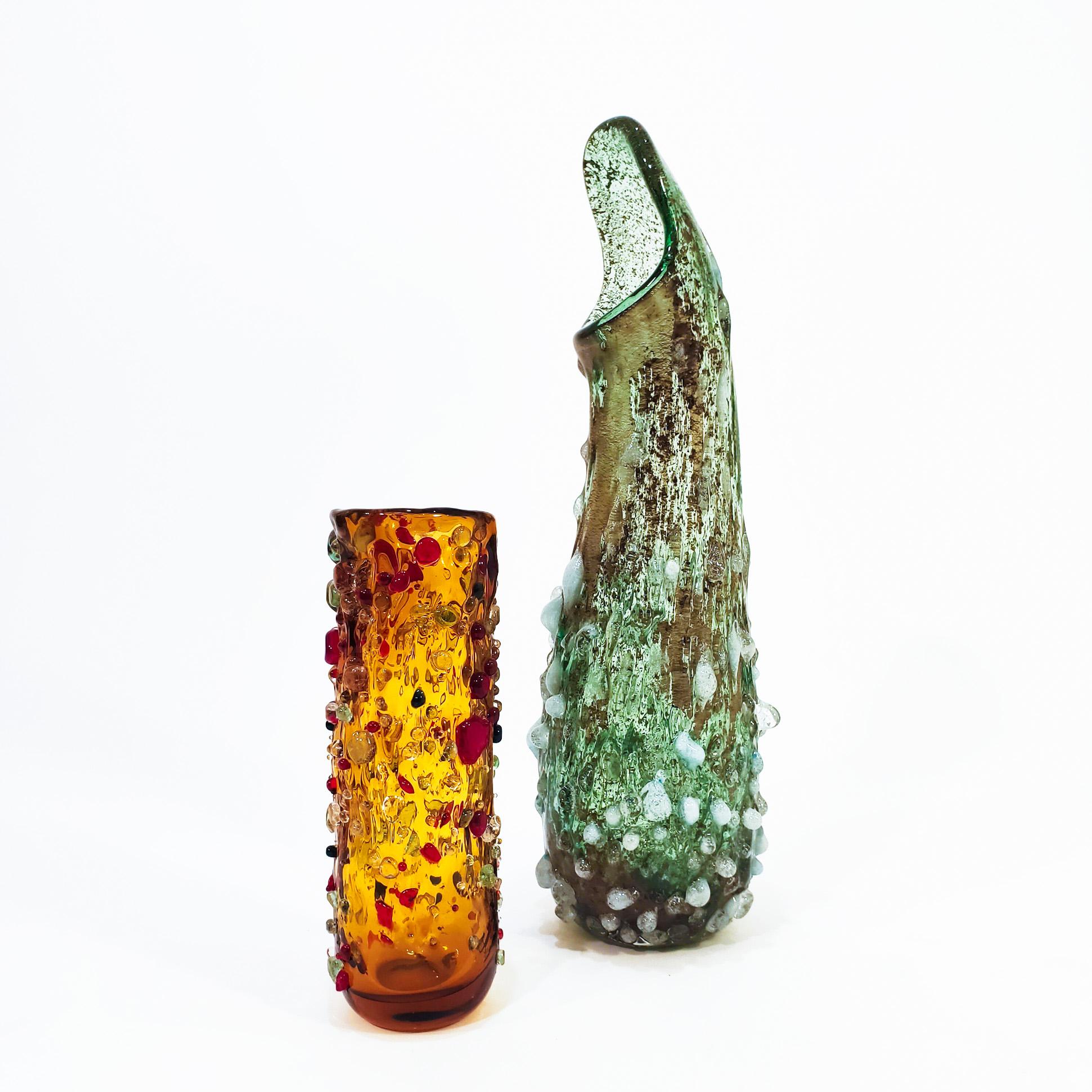 Huge Brutalist rugoso and somerso Murano glass by Salviati, Italy, 1960s en vente 1
