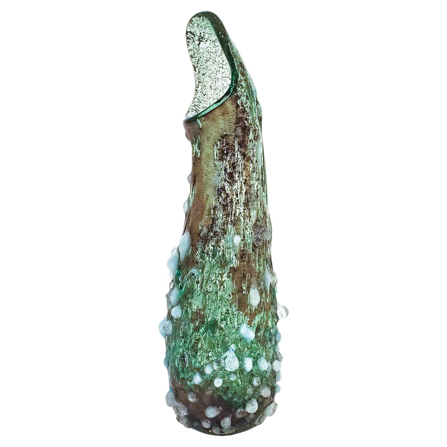 Huge Brutalist rugoso and somerso Murano glass by Salviati, Italy, 1960s en vente